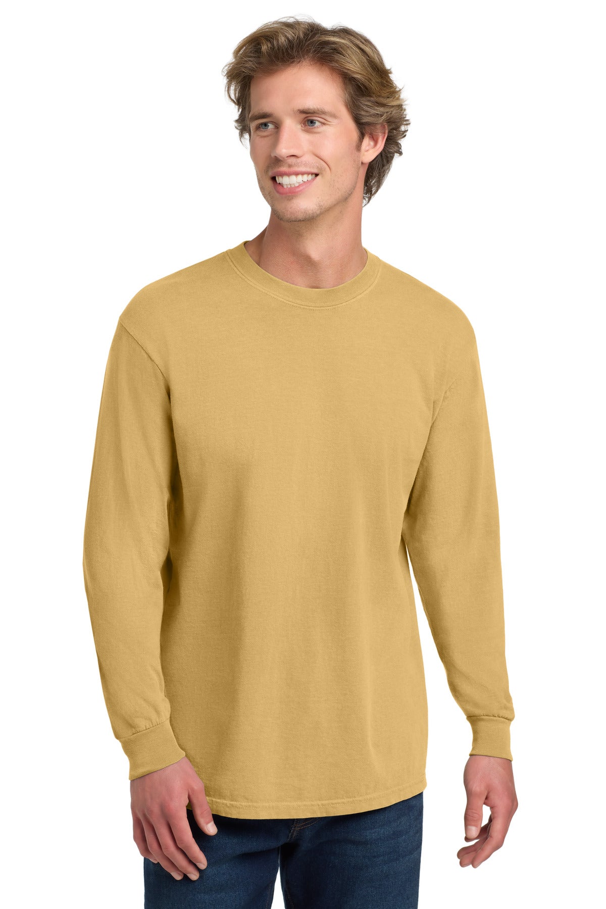 COMFORT COLORS Heavyweight Ring Spun Long Sleeve Tee. 6014 - Mustard - front