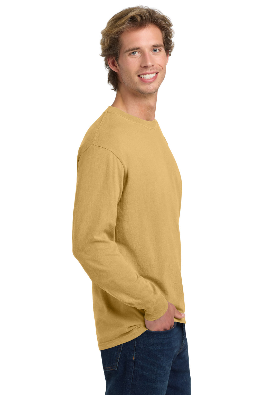 COMFORT COLORS Heavyweight Ring Spun Long Sleeve Tee. 6014 - Mustard - side
