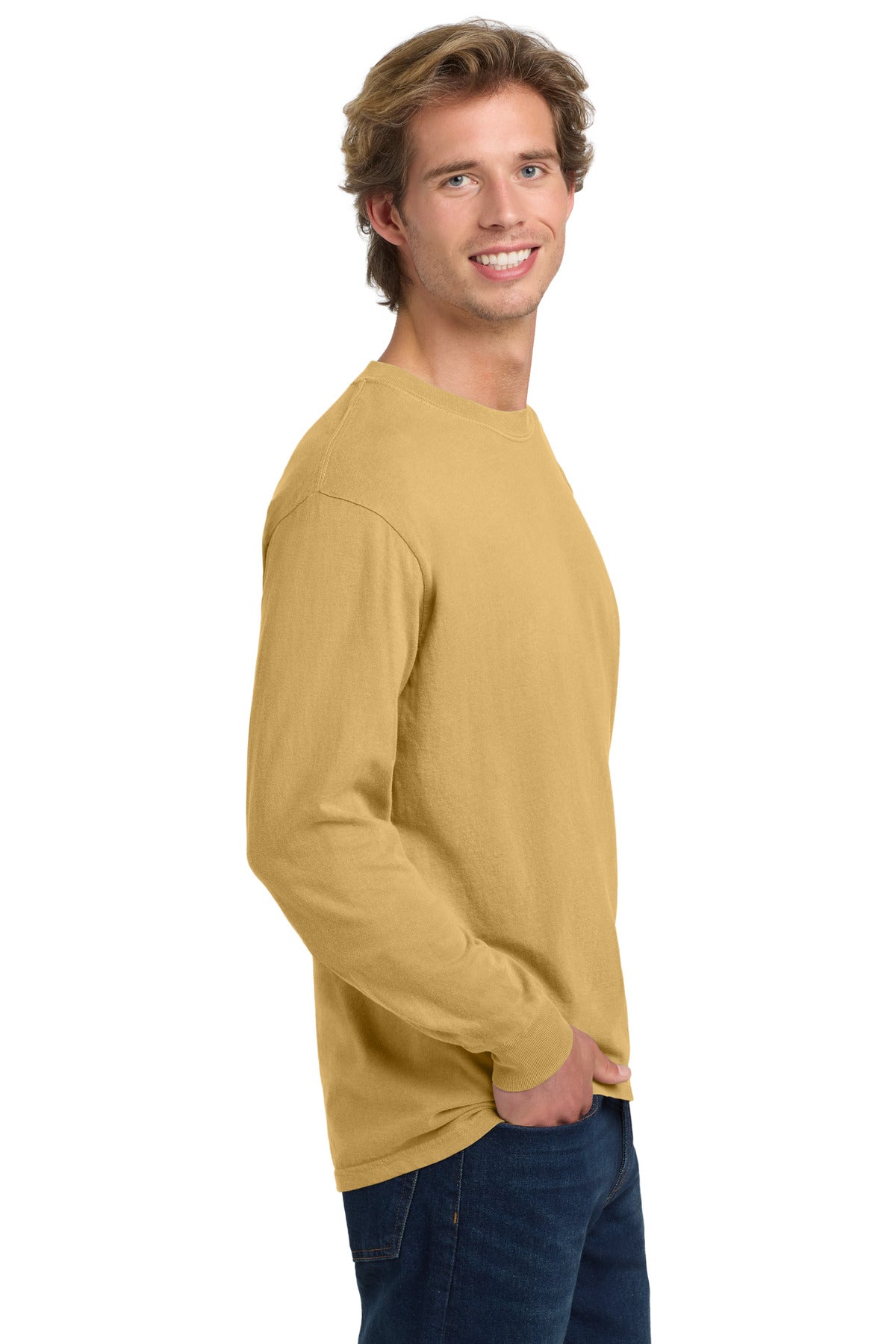 COMFORT COLORS Heavyweight Ring Spun Long Sleeve Tee. 6014 - Mustard - side