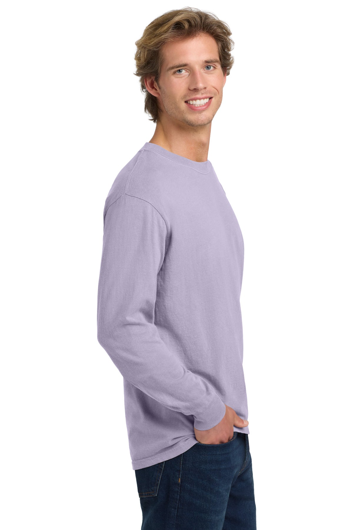 COMFORT COLORS Heavyweight Ring Spun Long Sleeve Tee. 6014 - Orchid - side