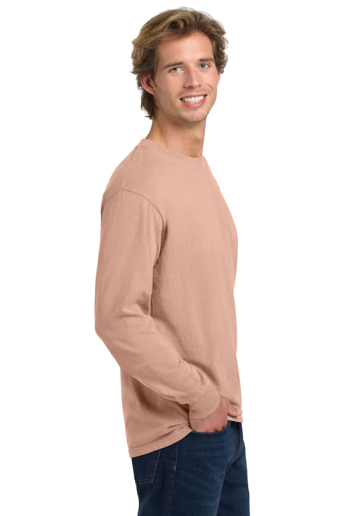 COMFORT COLORS Heavyweight Ring Spun Long Sleeve Tee. 6014 - Peachy - side