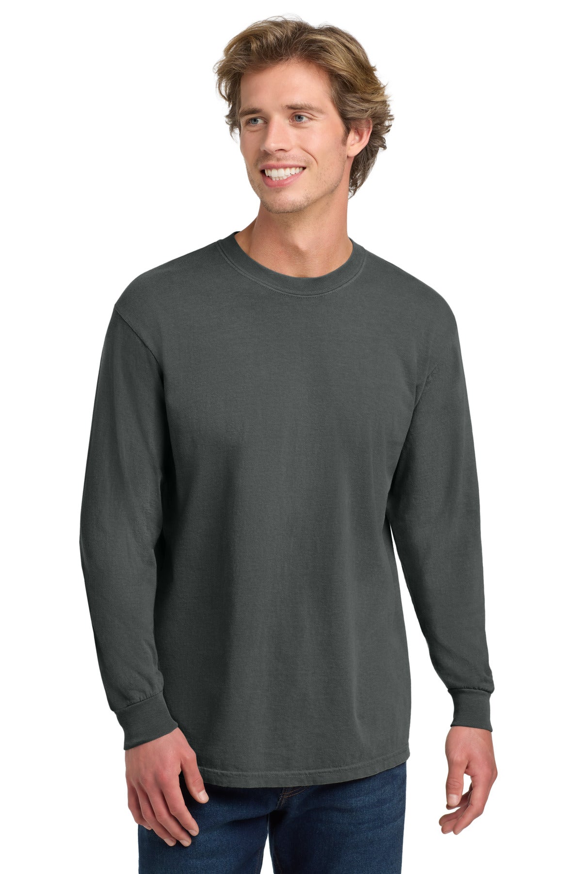 COMFORT COLORS Heavyweight Ring Spun Long Sleeve Tee. 6014 - Pepper - front