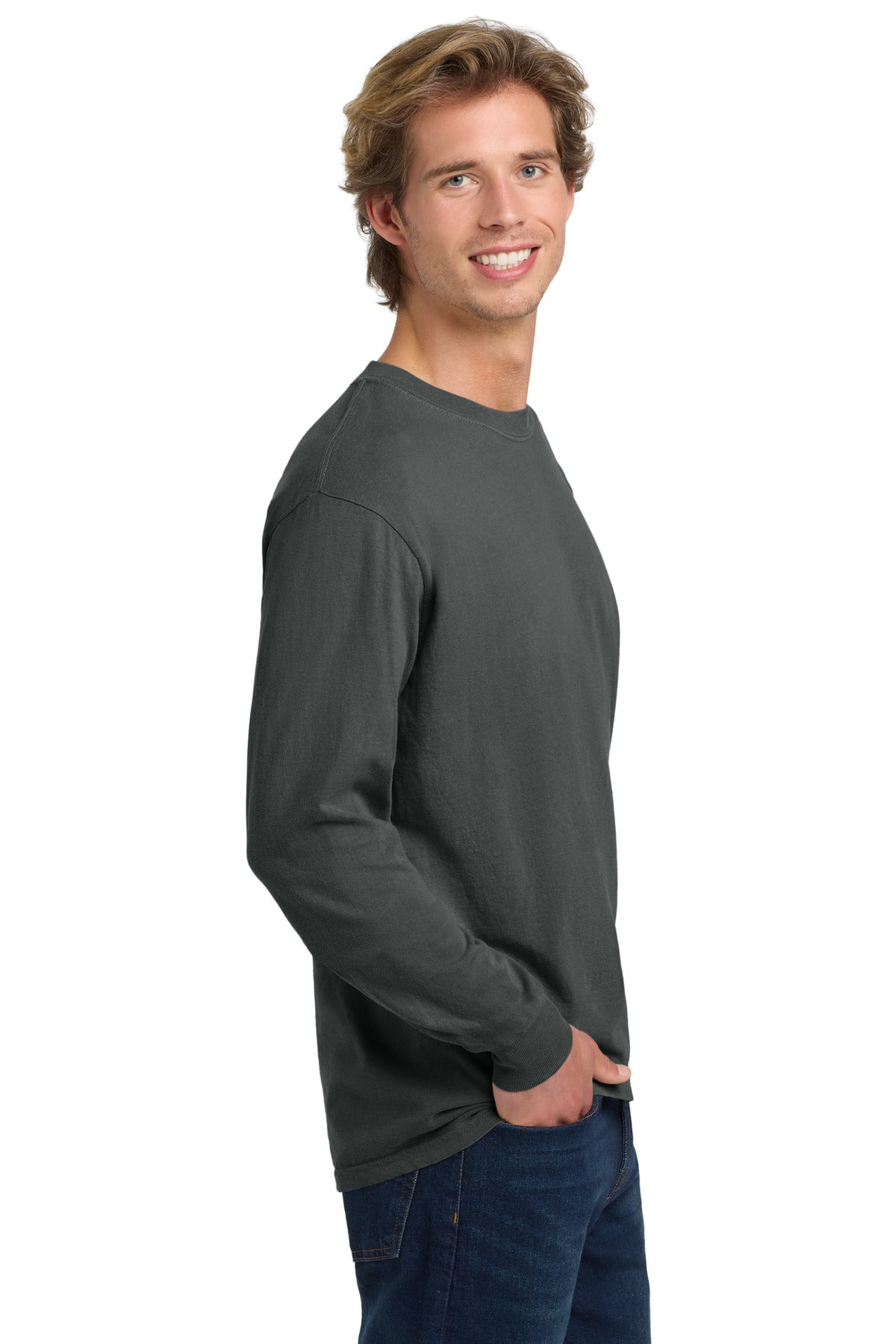 COMFORT COLORS Heavyweight Ring Spun Long Sleeve Tee. 6014 - Pepper - side