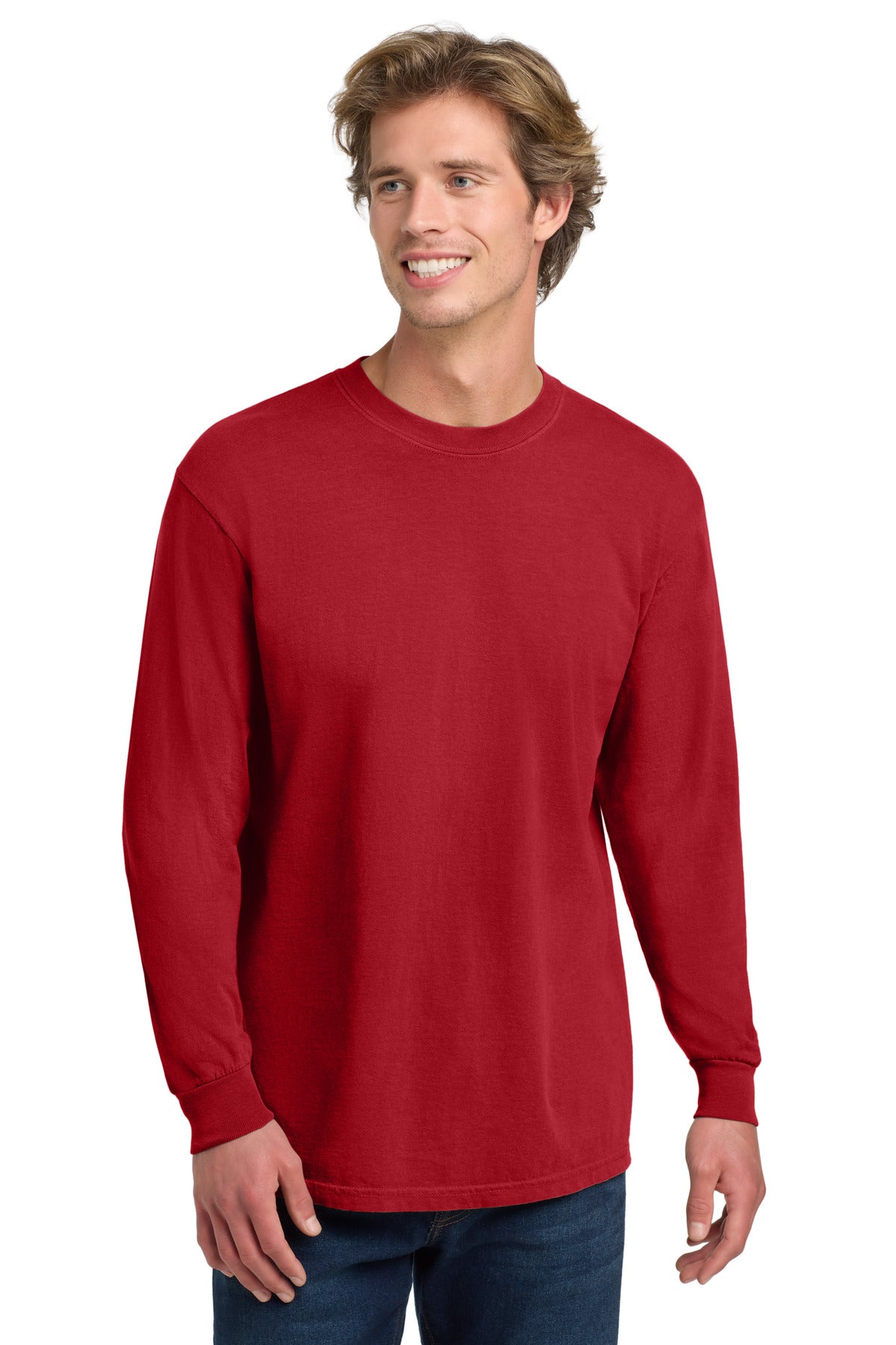 COMFORT COLORS Heavyweight Ring Spun Long Sleeve Tee. 6014 - Red - front