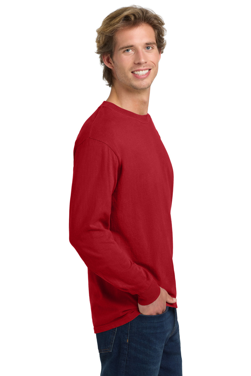 COMFORT COLORS Heavyweight Ring Spun Long Sleeve Tee. 6014 - Red - side