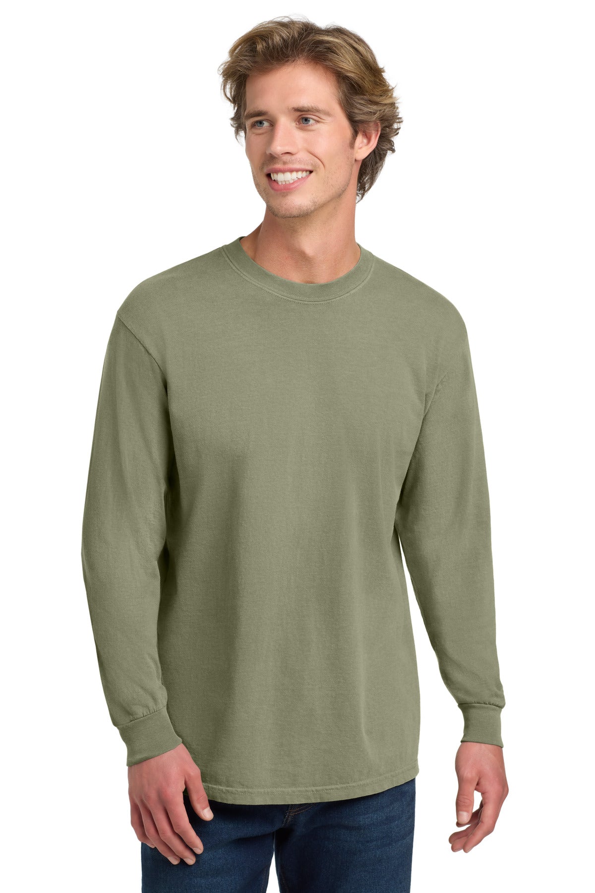 COMFORT COLORS Heavyweight Ring Spun Long Sleeve Tee. 6014 - Sandstone - front