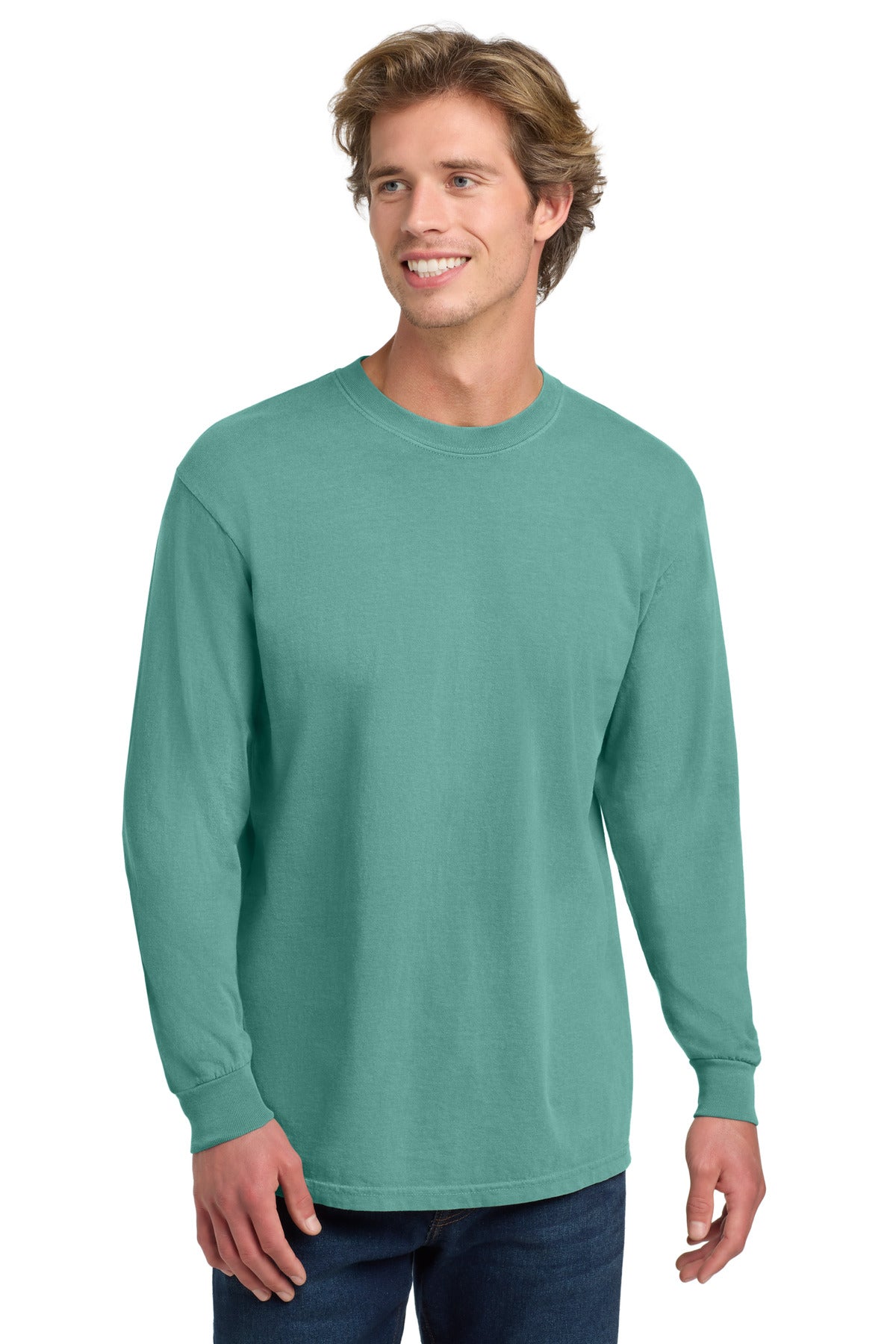 COMFORT COLORS Heavyweight Ring Spun Long Sleeve Tee. 6014 - Seafoam - front