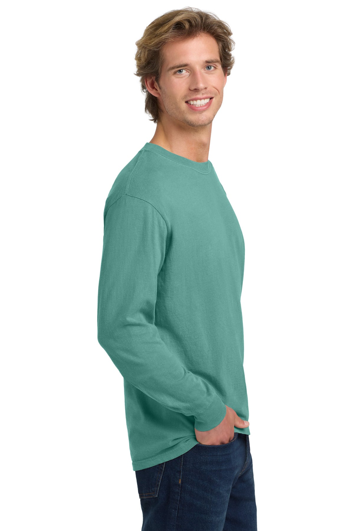 COMFORT COLORS Heavyweight Ring Spun Long Sleeve Tee. 6014 - Seafoam - side