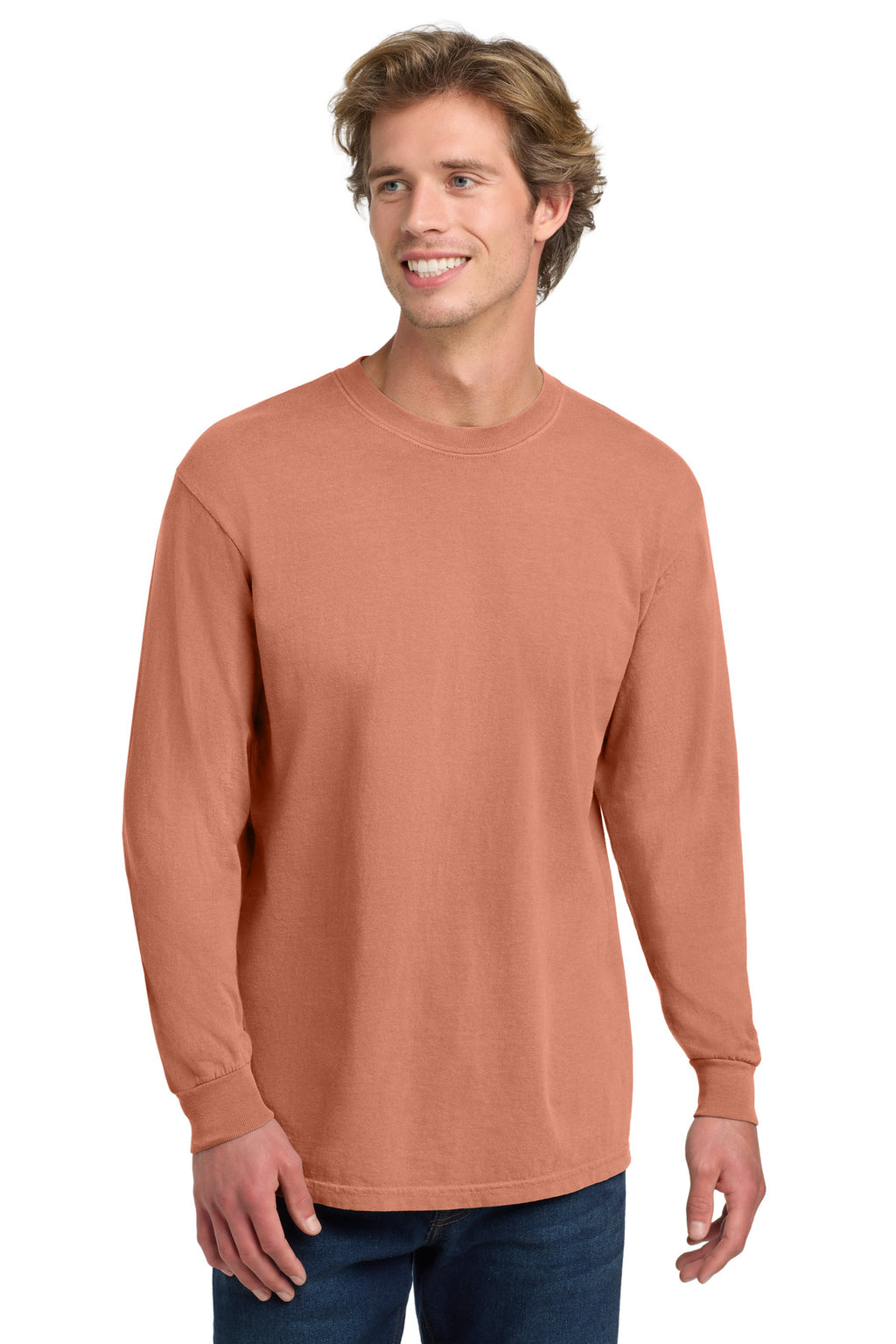 COMFORT COLORS Heavyweight Ring Spun Long Sleeve Tee. 6014 - Terracotta - front