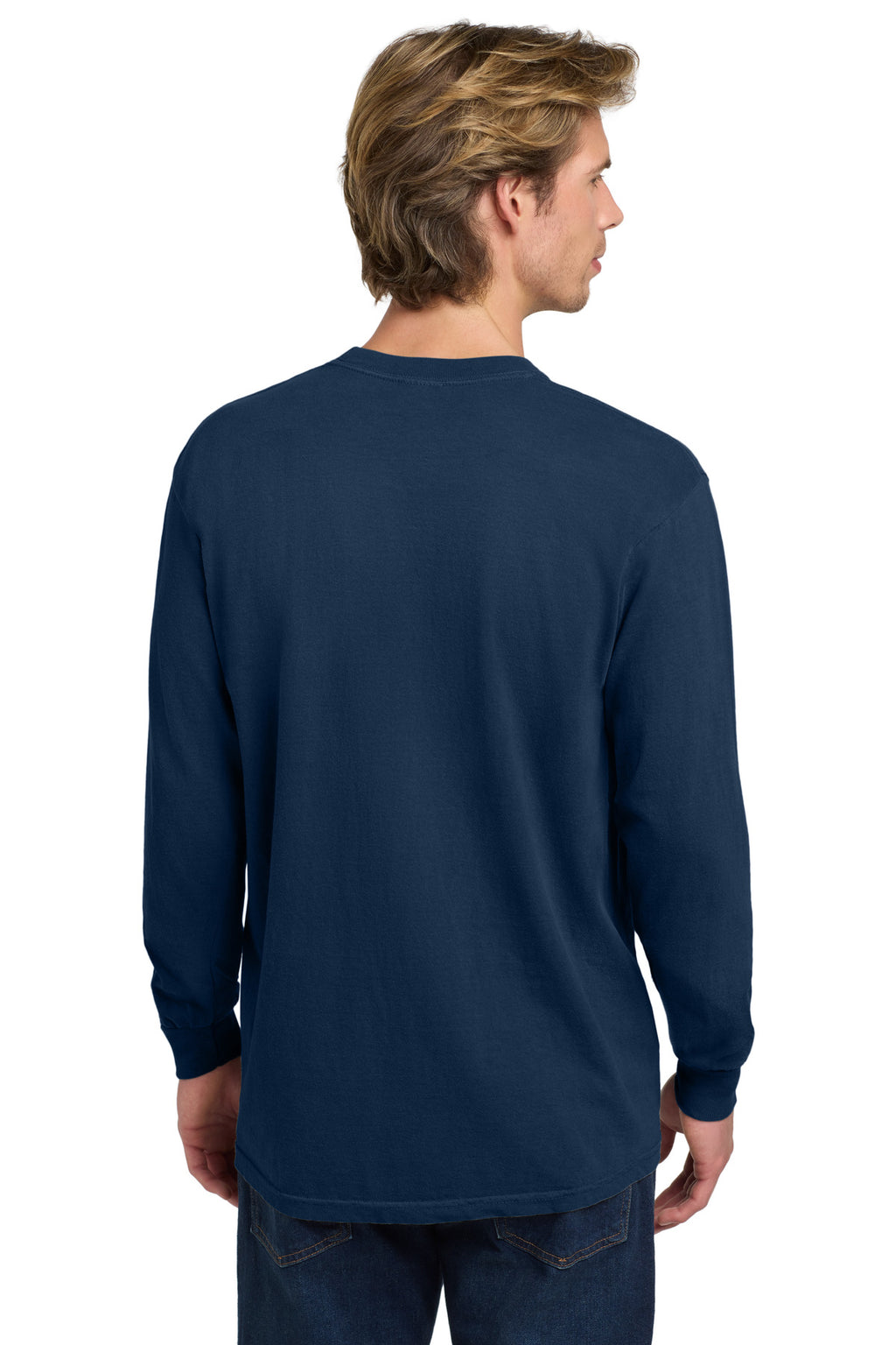 COMFORT COLORS Heavyweight Ring Spun Long Sleeve Tee. 6014 - True Navy - back