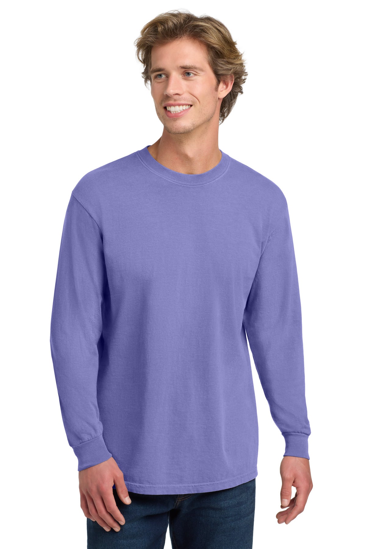 COMFORT COLORS Heavyweight Ring Spun Long Sleeve Tee. 6014 - Violet - front
