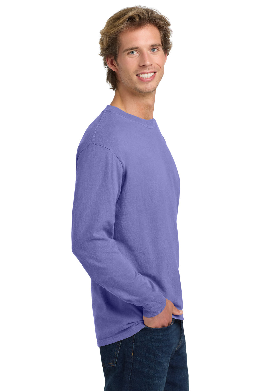 COMFORT COLORS Heavyweight Ring Spun Long Sleeve Tee. 6014 - Violet - side