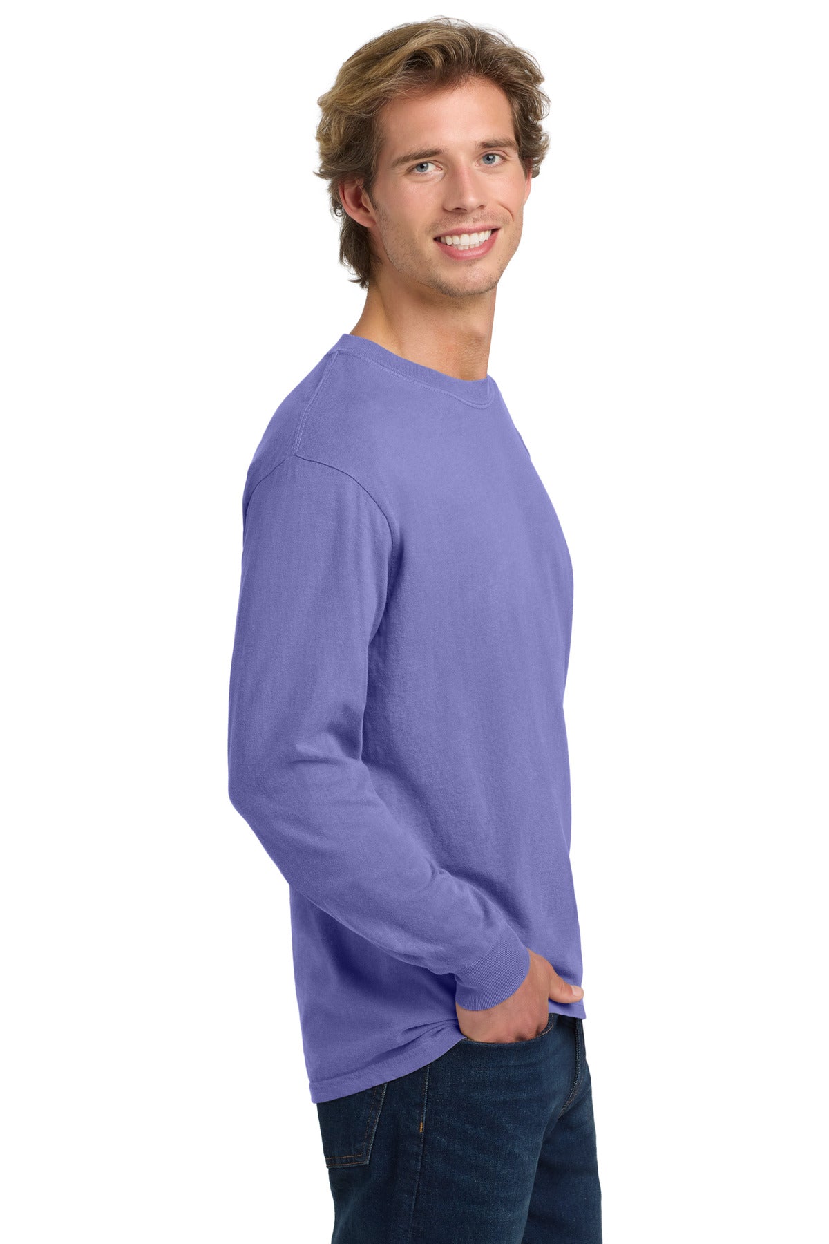 COMFORT COLORS Heavyweight Ring Spun Long Sleeve Tee. 6014 - Violet - side