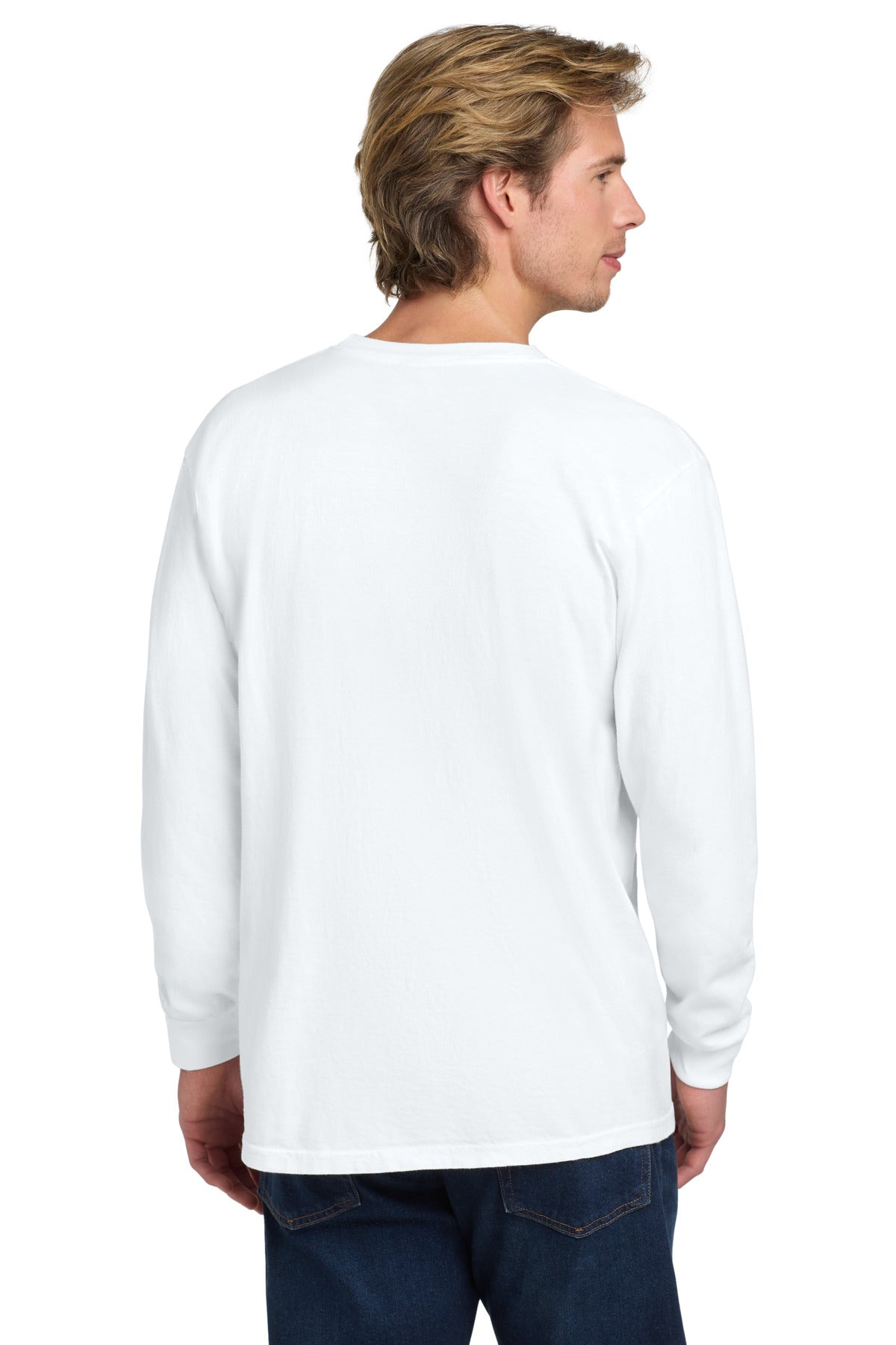 COMFORT COLORS Heavyweight Ring Spun Long Sleeve Tee. 6014 - White - back