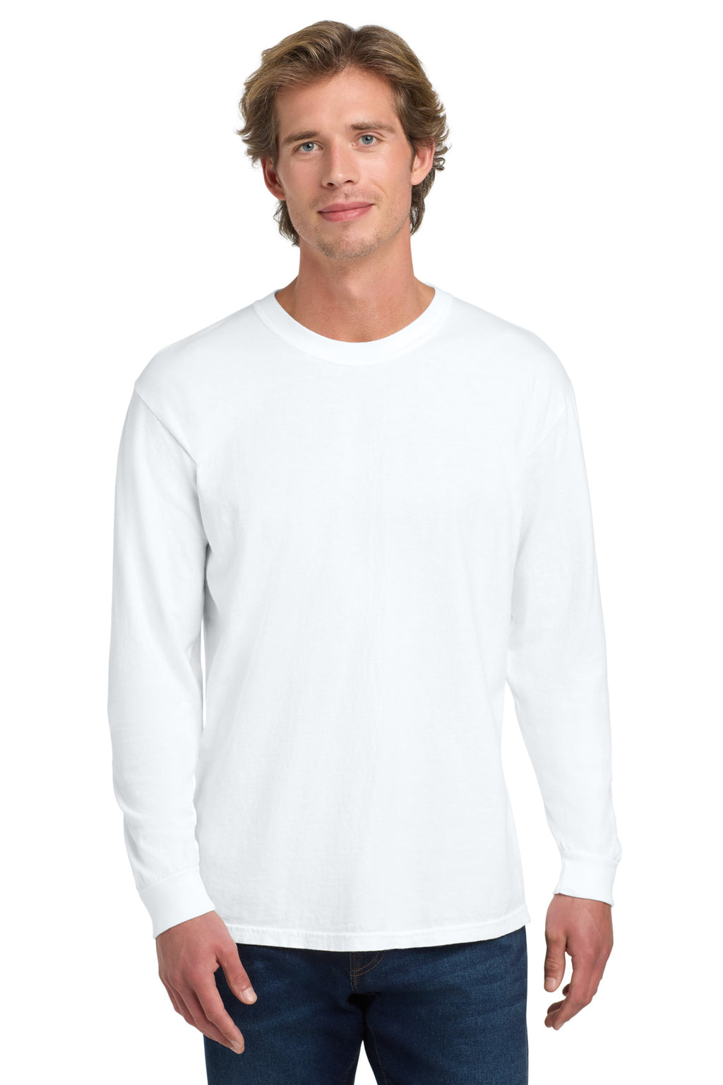 COMFORT COLORS Heavyweight Ring Spun Long Sleeve Tee. 6014 - White - front