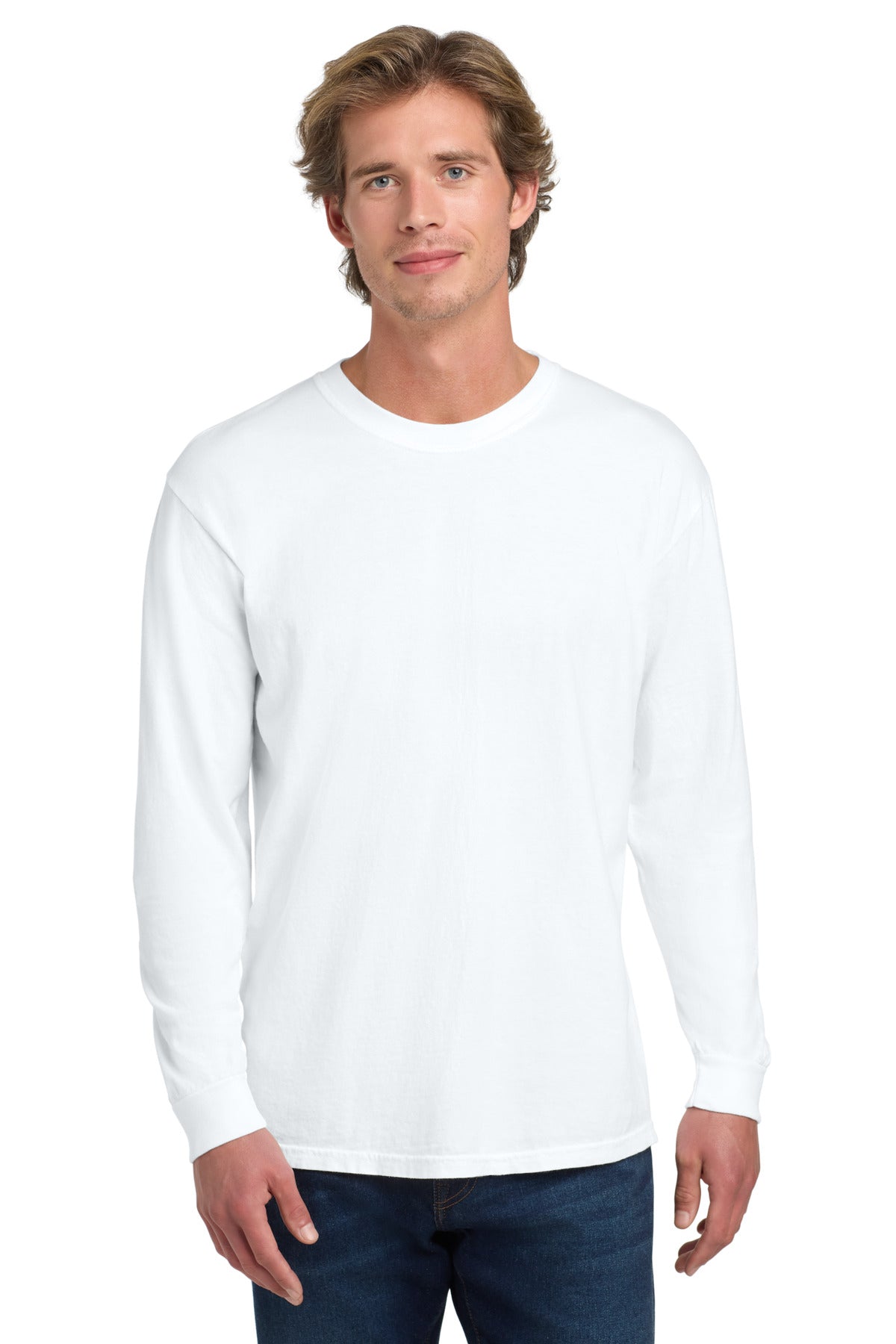 COMFORT COLORS Heavyweight Ring Spun Long Sleeve Tee. 6014 - White - front