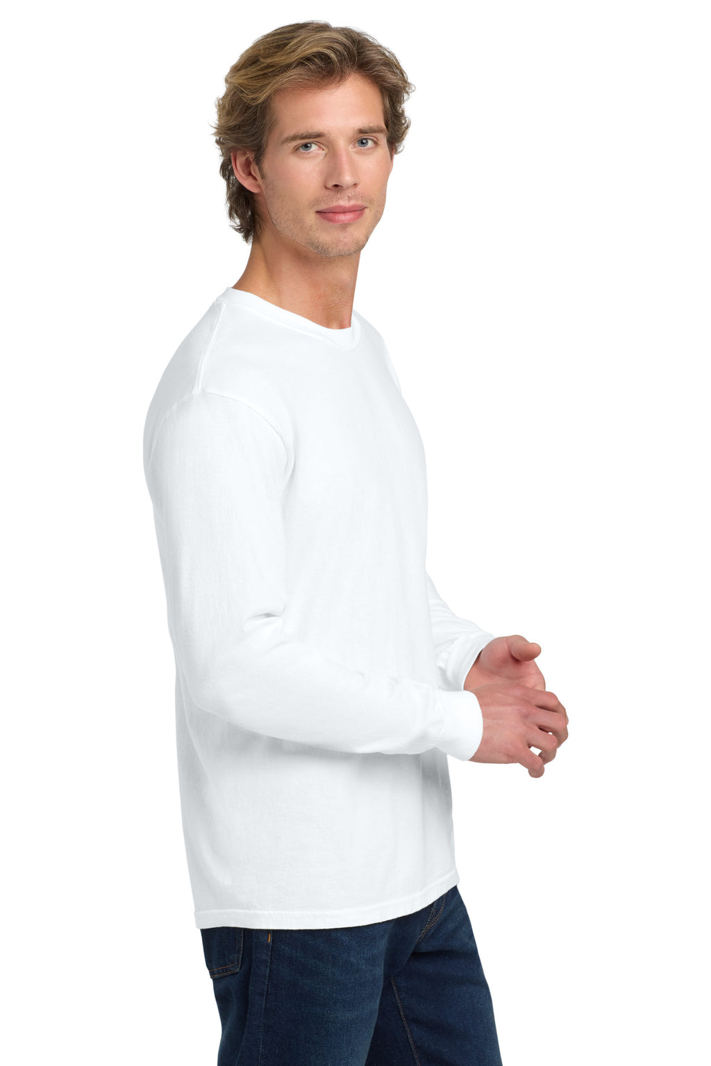 COMFORT COLORS Heavyweight Ring Spun Long Sleeve Tee. 6014 - White - side