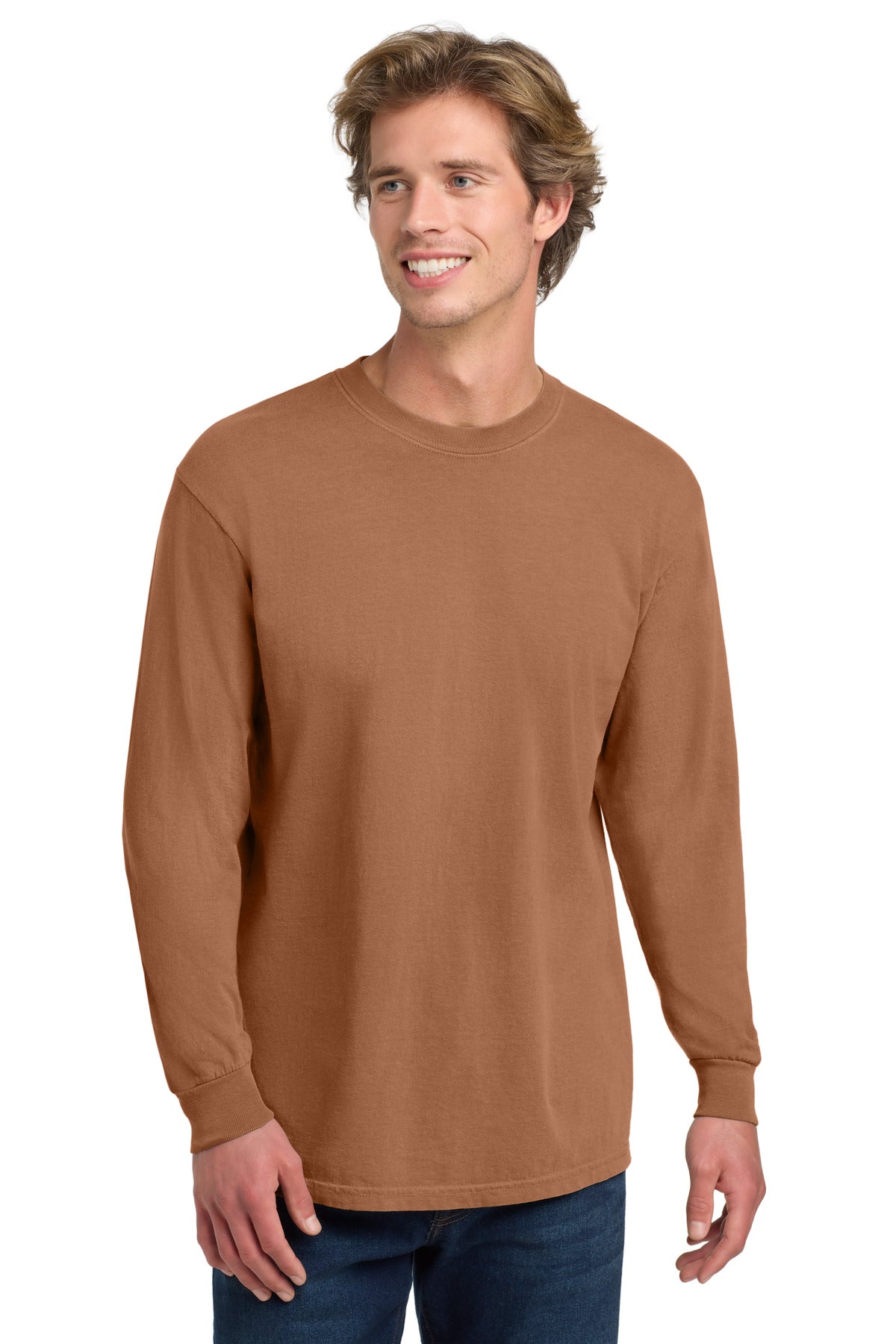 COMFORT COLORS Heavyweight Ring Spun Long Sleeve Tee. 6014 - Yam - front