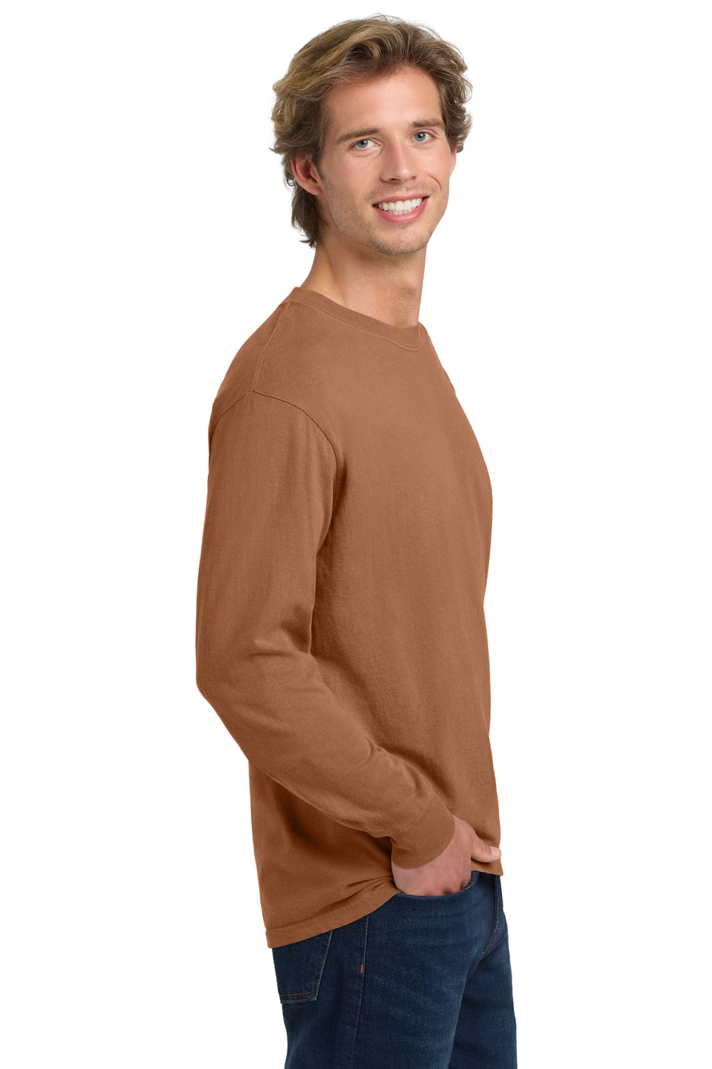 COMFORT COLORS Heavyweight Ring Spun Long Sleeve Tee. 6014 - Yam - side