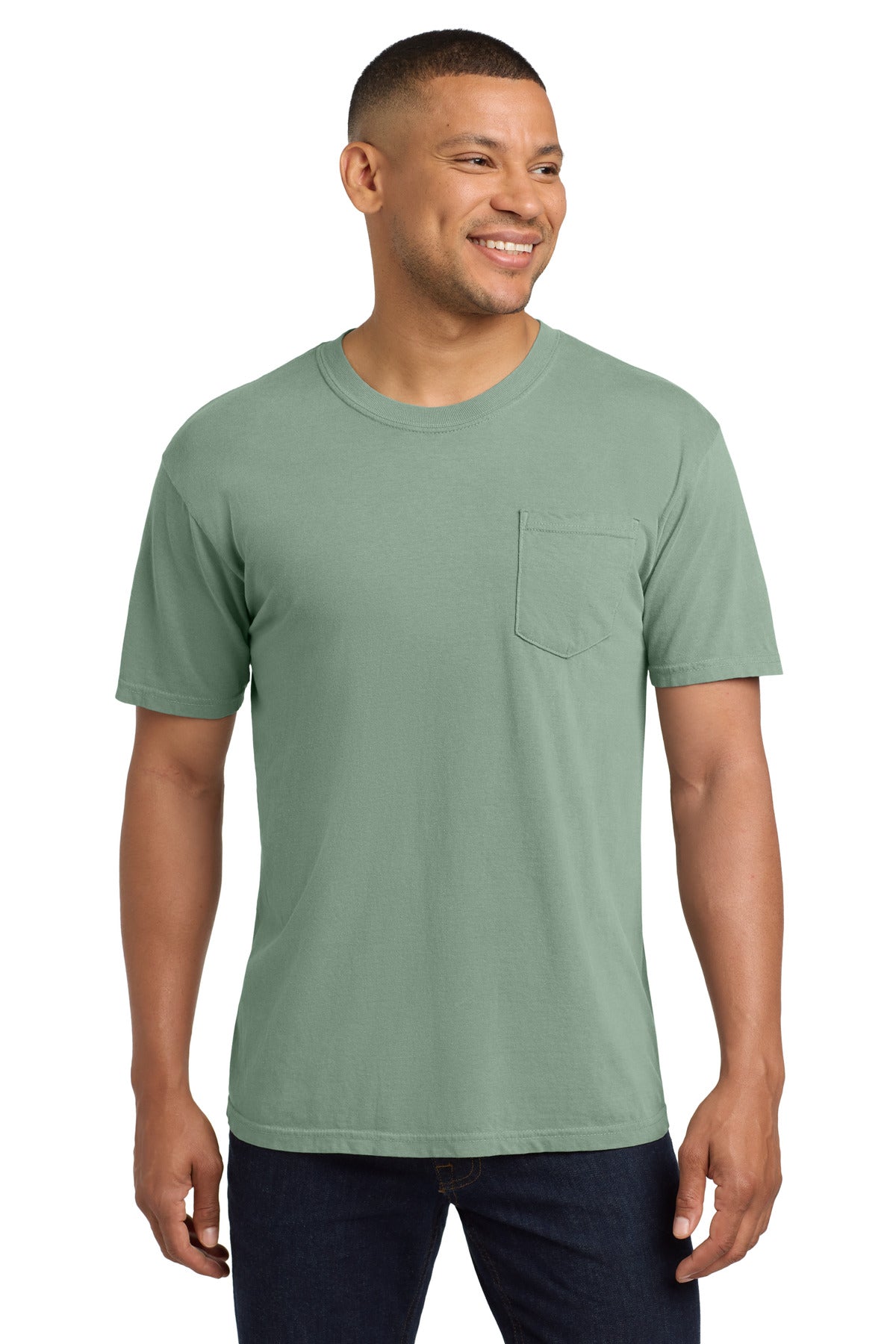 COMFORT COLORS Heavyweight Ring Spun Pocket Tee. 6030 - Bay - front