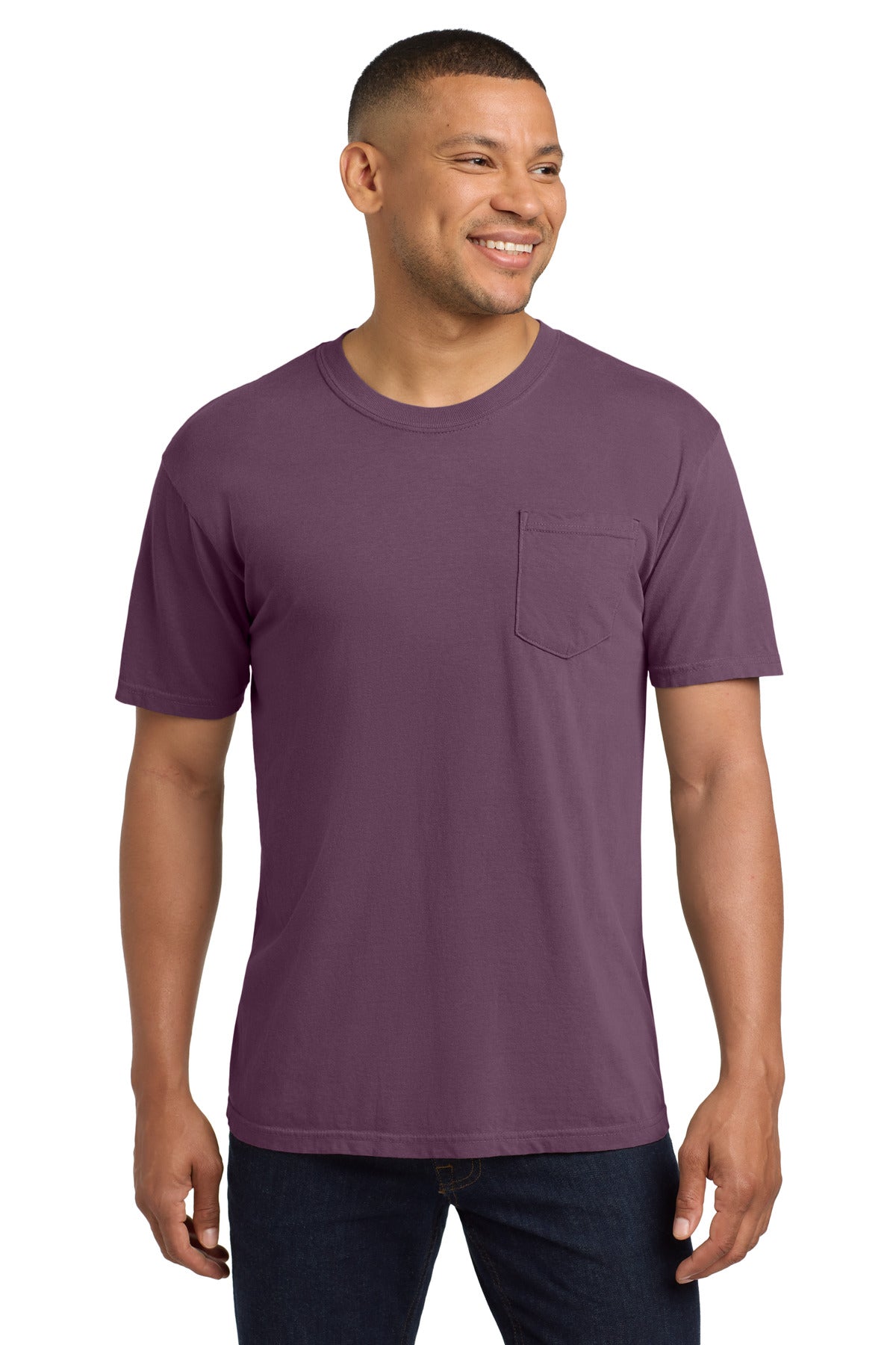 COMFORT COLORS Heavyweight Ring Spun Pocket Tee. 6030 - Berry - front