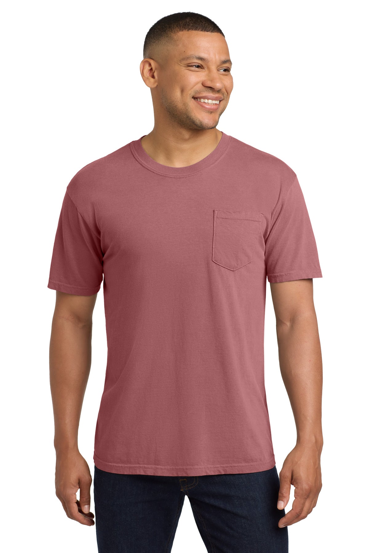 COMFORT COLORS Heavyweight Ring Spun Pocket Tee. 6030 - Brick - front