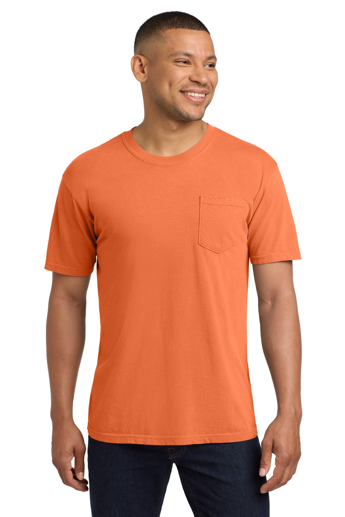 COMFORT COLORS Heavyweight Ring Spun Pocket Tee. 6030 - Burnt Orange - front