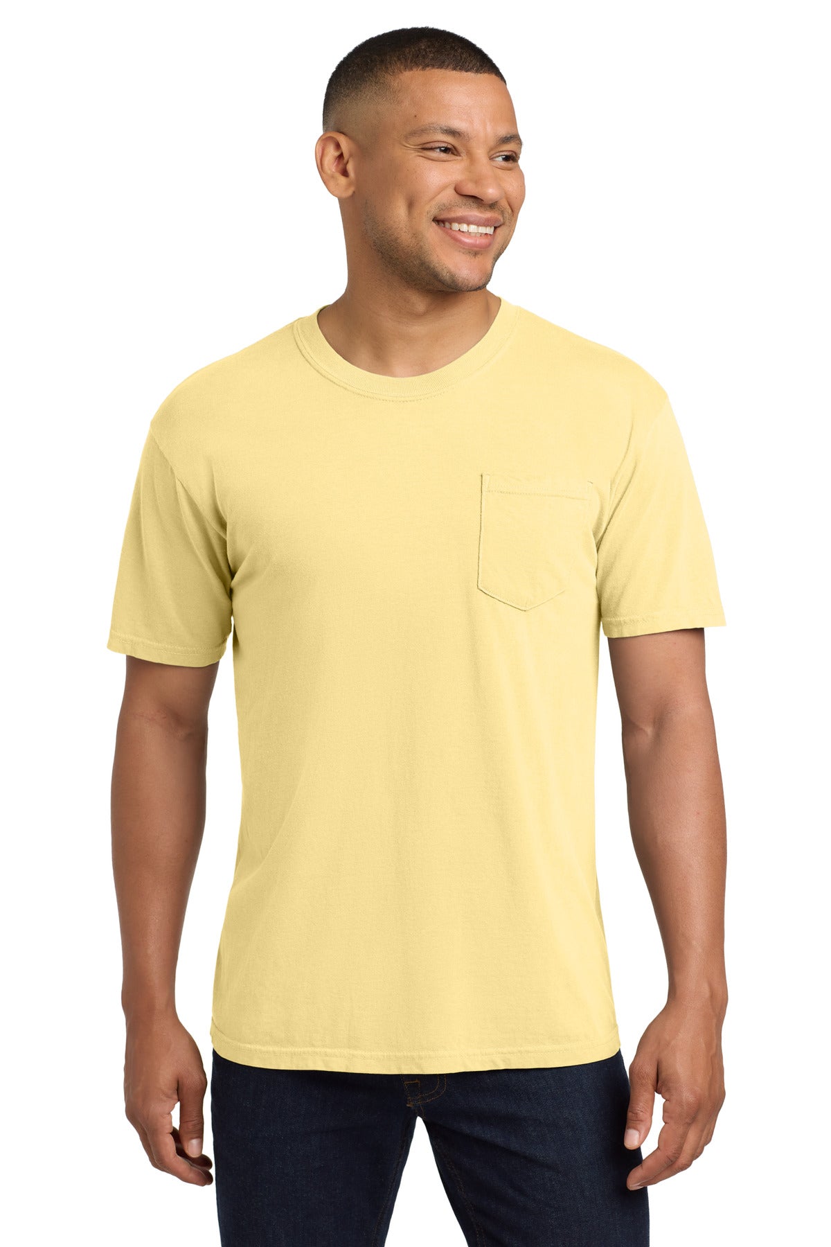COMFORT COLORS Heavyweight Ring Spun Pocket Tee. 6030 - Butter - front
