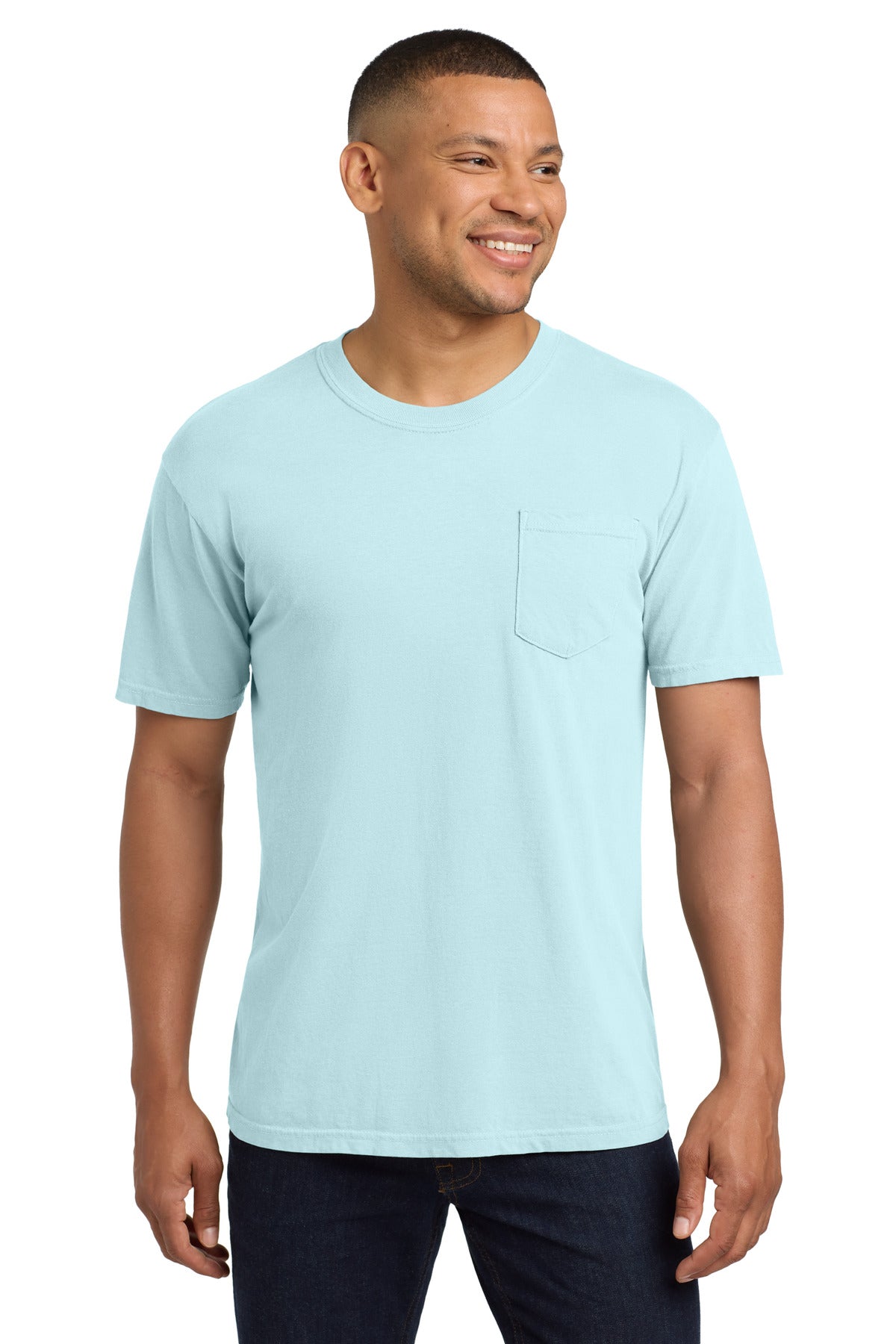 COMFORT COLORS Heavyweight Ring Spun Pocket Tee. 6030 - Chambray - front