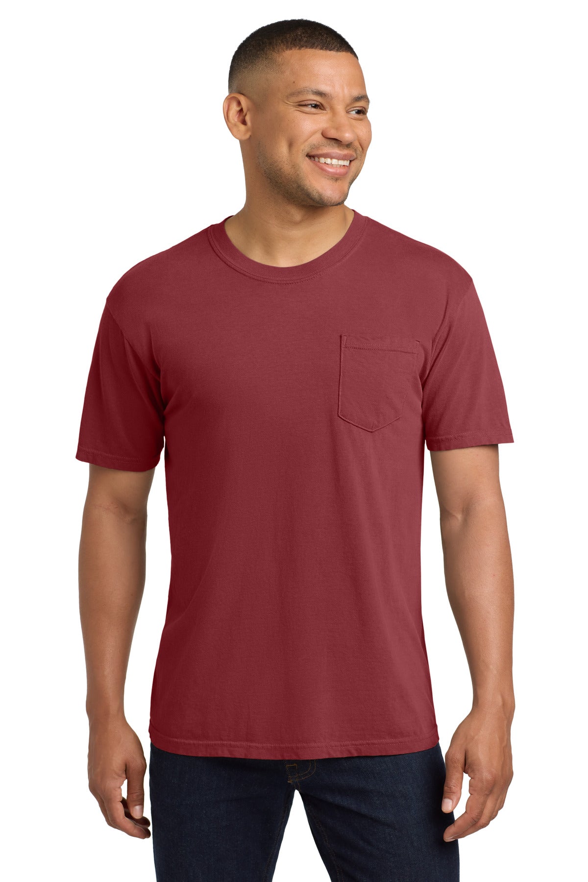 COMFORT COLORS Heavyweight Ring Spun Pocket Tee. 6030 - Chili - front