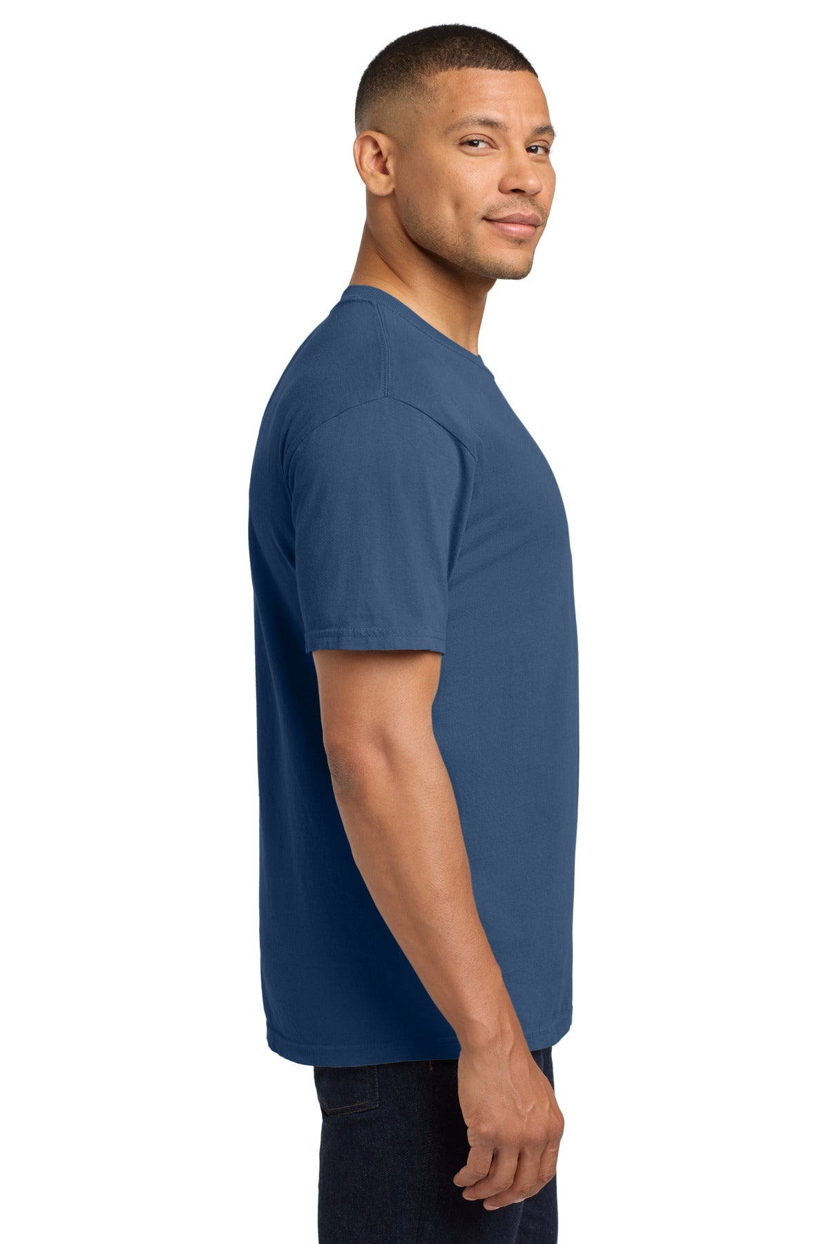 COMFORT COLORS Heavyweight Ring Spun Pocket Tee. 6030 - China Blue - side