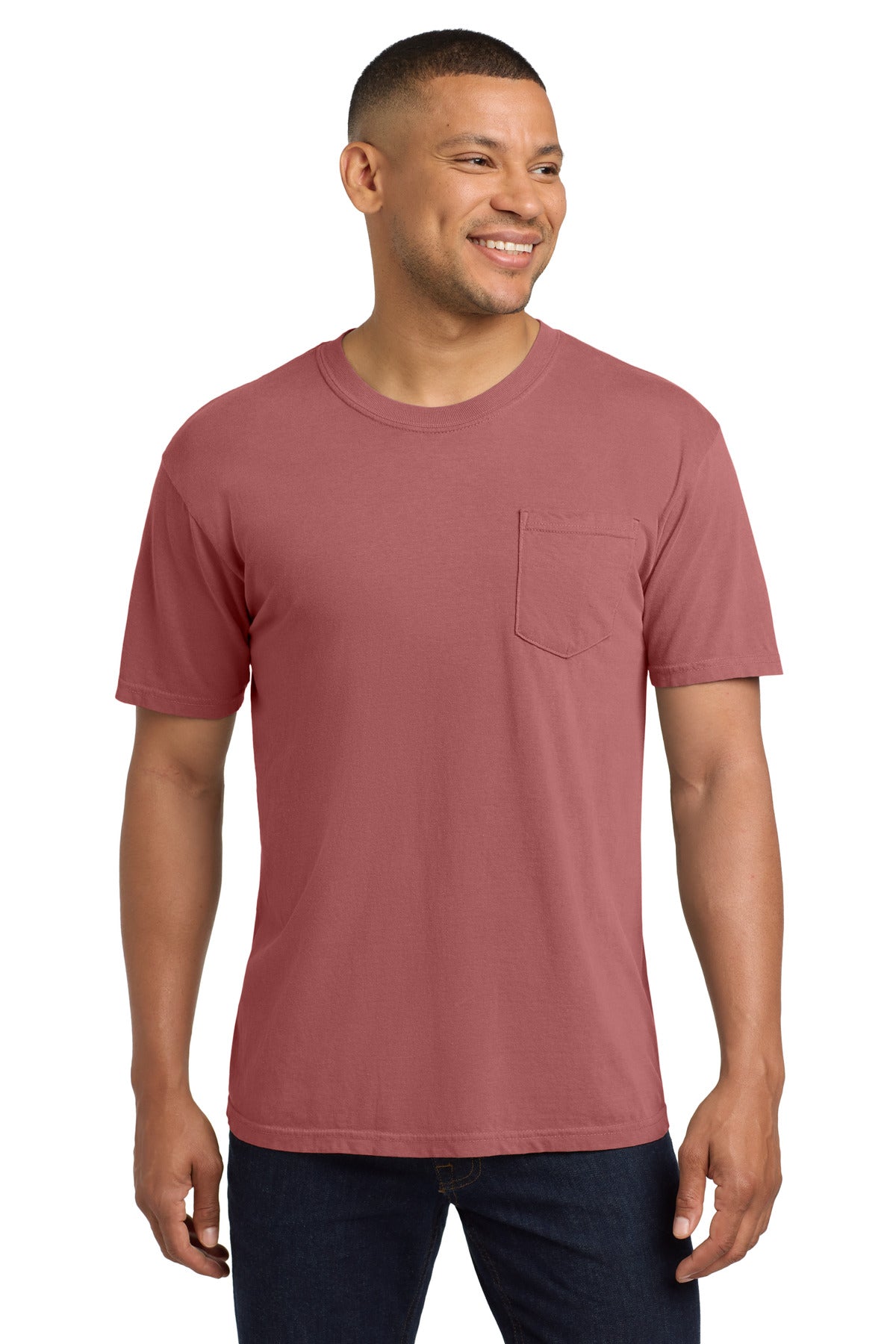 COMFORT COLORS Heavyweight Ring Spun Pocket Tee. 6030 - Crimson - front