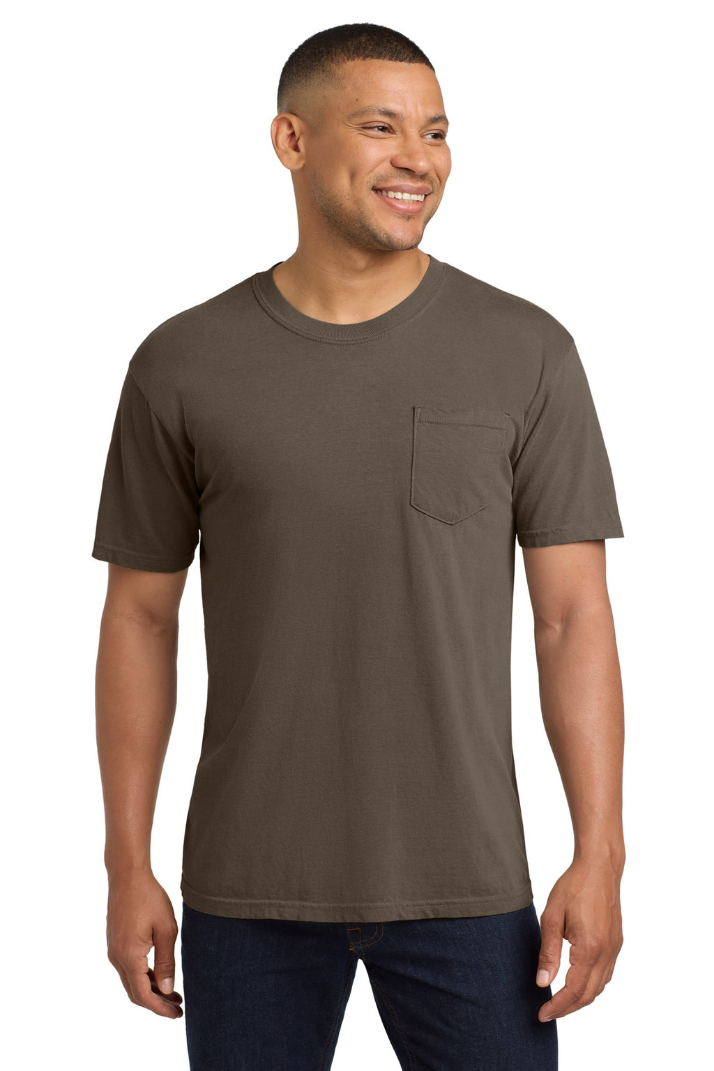 COMFORT COLORS Heavyweight Ring Spun Pocket Tee. 6030 - Espresso - front