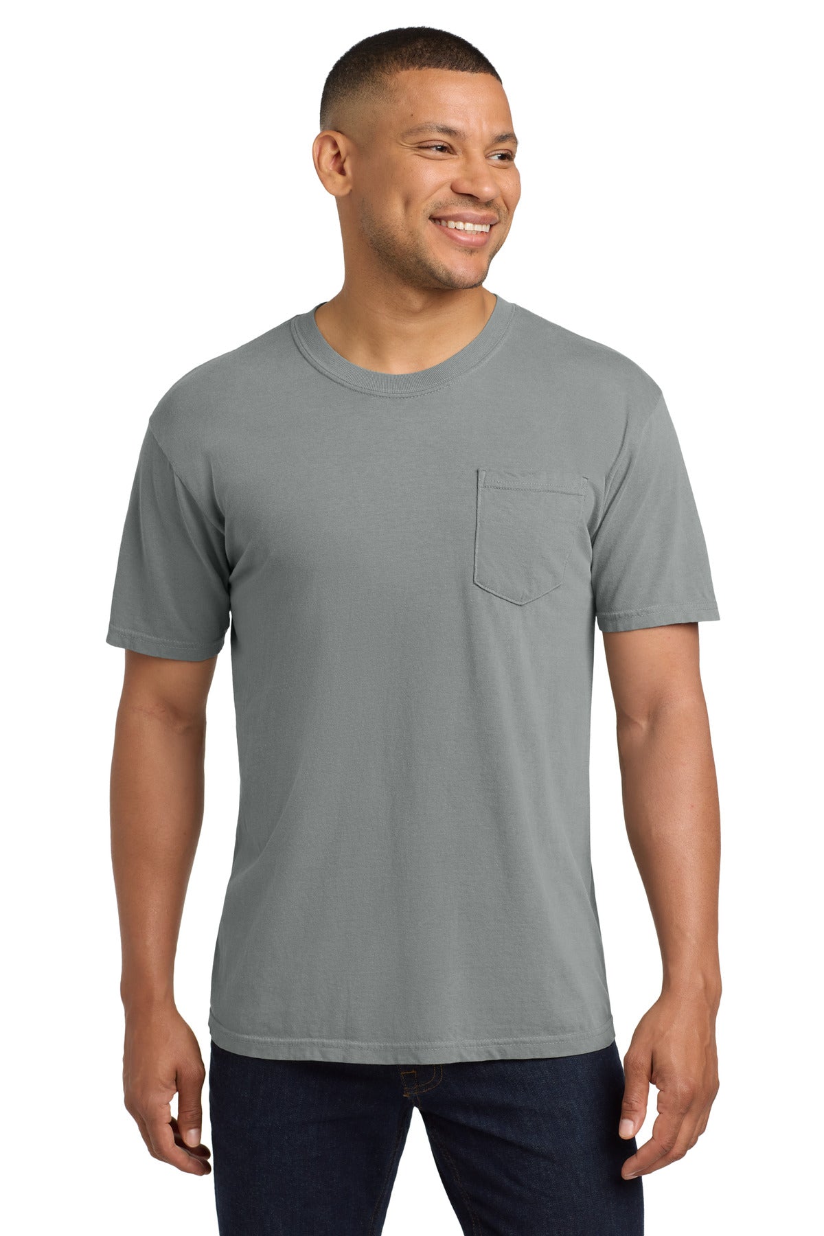 COMFORT COLORS Heavyweight Ring Spun Pocket Tee. 6030 - Granite - front