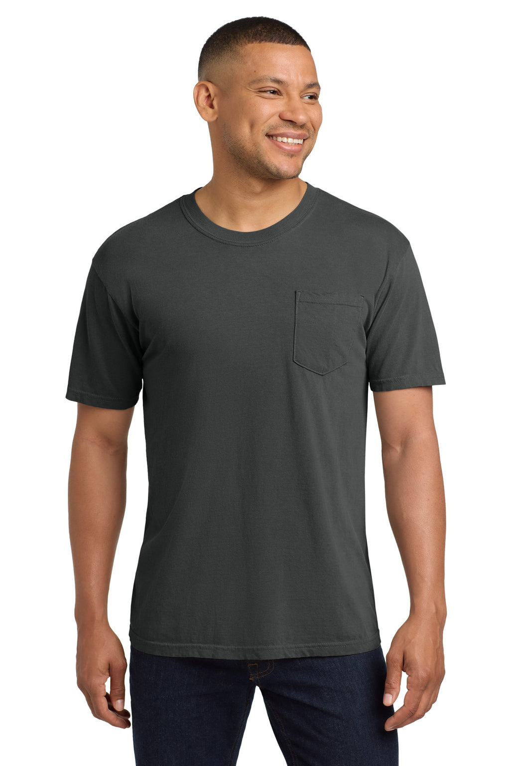 COMFORT COLORS Heavyweight Ring Spun Pocket Tee. 6030 - Graphite - front