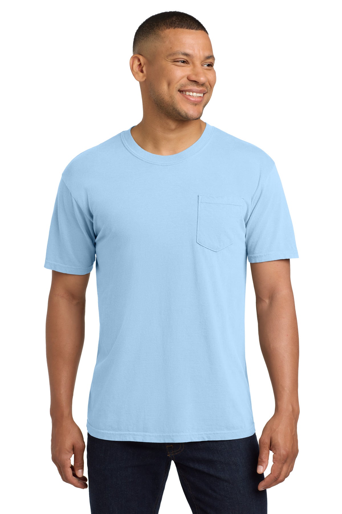COMFORT COLORS Heavyweight Ring Spun Pocket Tee. 6030 - Hydrangea - front