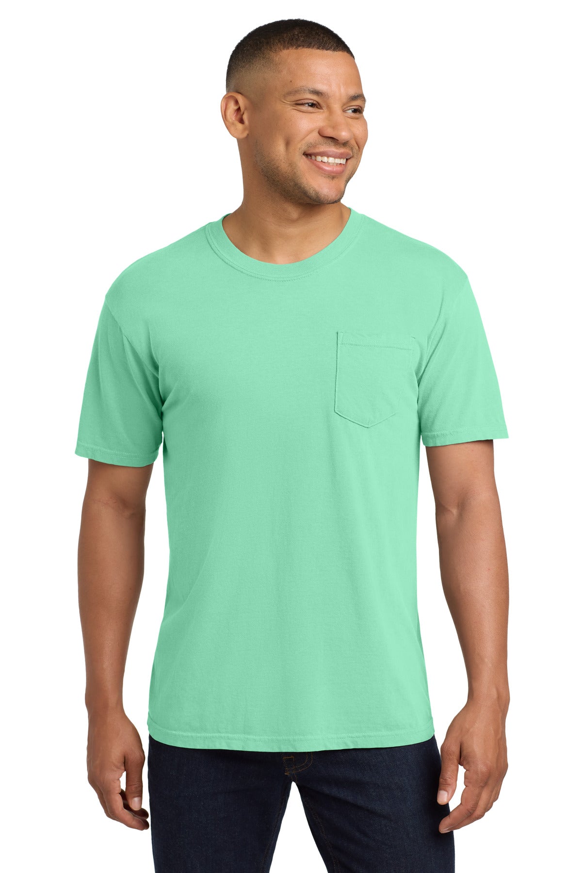 COMFORT COLORS Heavyweight Ring Spun Pocket Tee. 6030 - Island Reef - front
