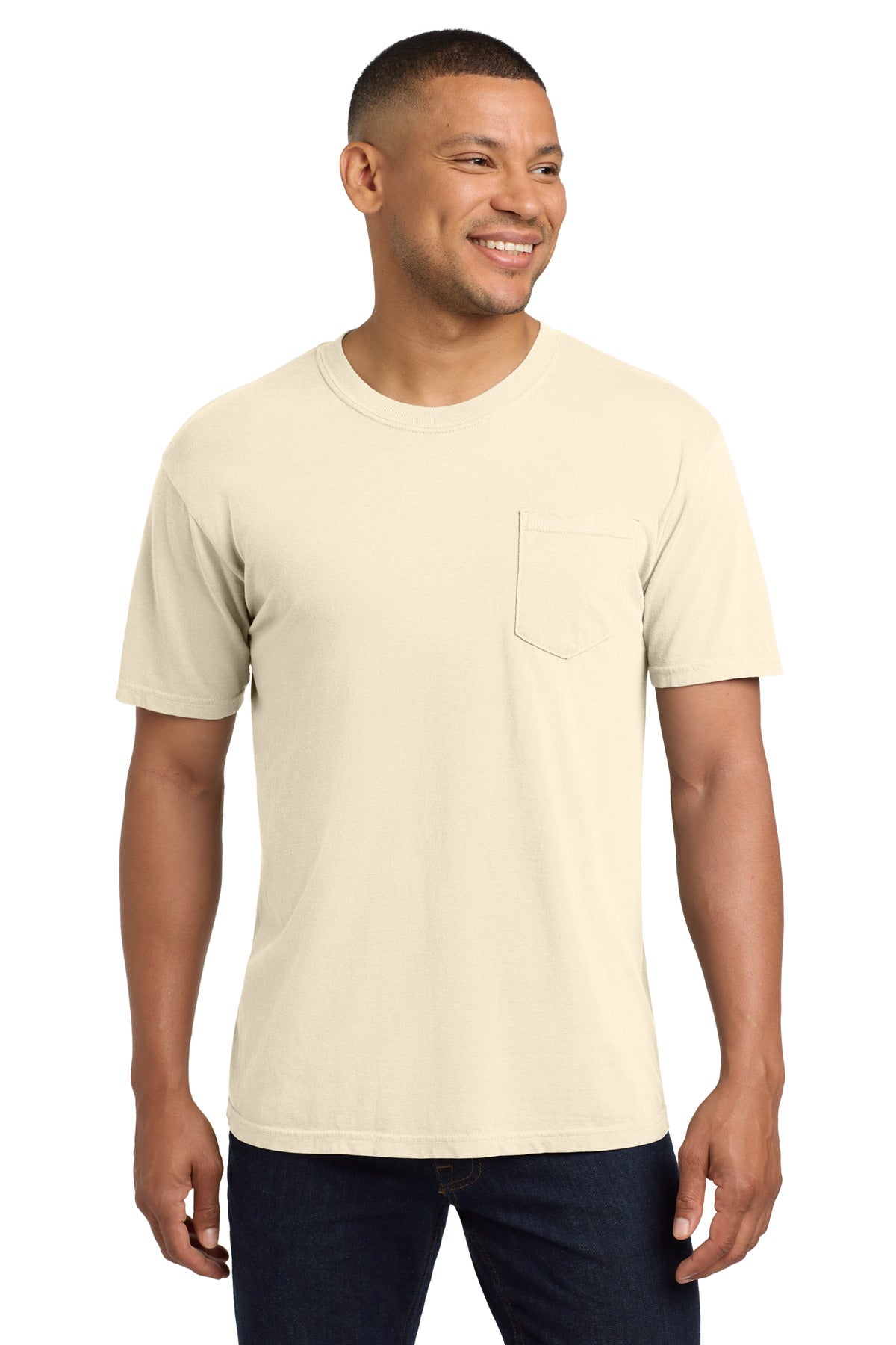 COMFORT COLORS Heavyweight Ring Spun Pocket Tee. 6030 - Ivory - front