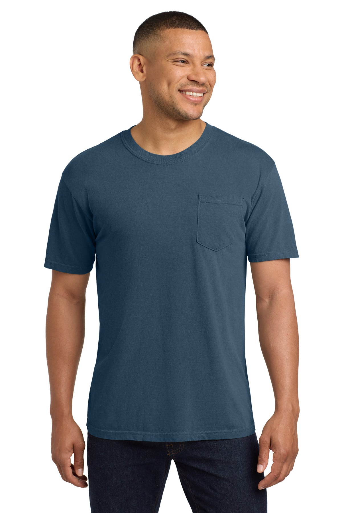 COMFORT COLORS Heavyweight Ring Spun Pocket Tee. 6030 - Midnight - front