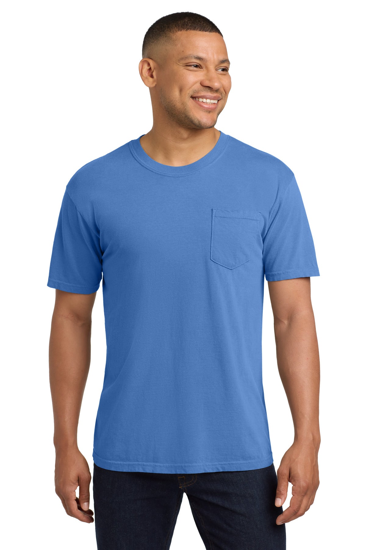 COMFORT COLORS Heavyweight Ring Spun Pocket Tee. 6030 - Mystic - front