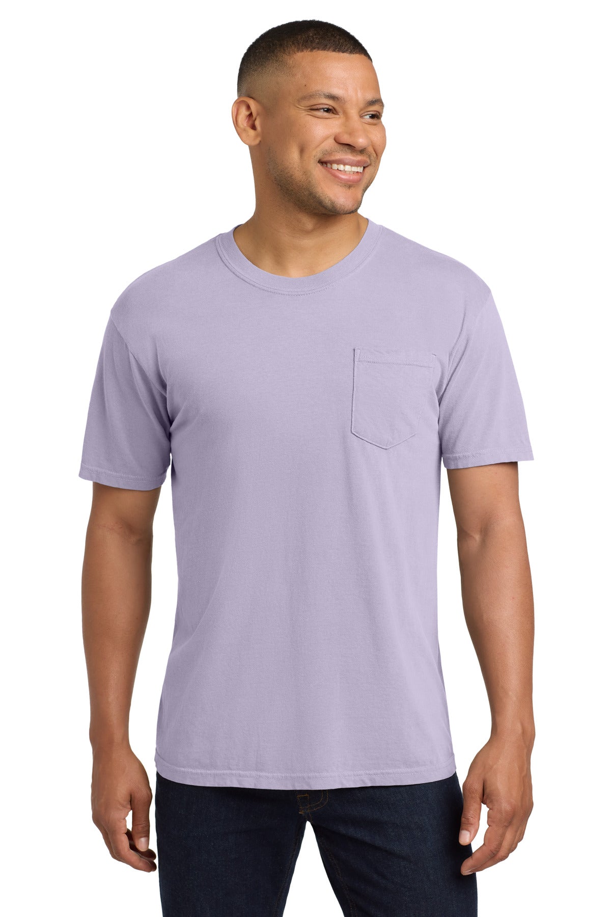 COMFORT COLORS Heavyweight Ring Spun Pocket Tee. 6030 - Orchid - front