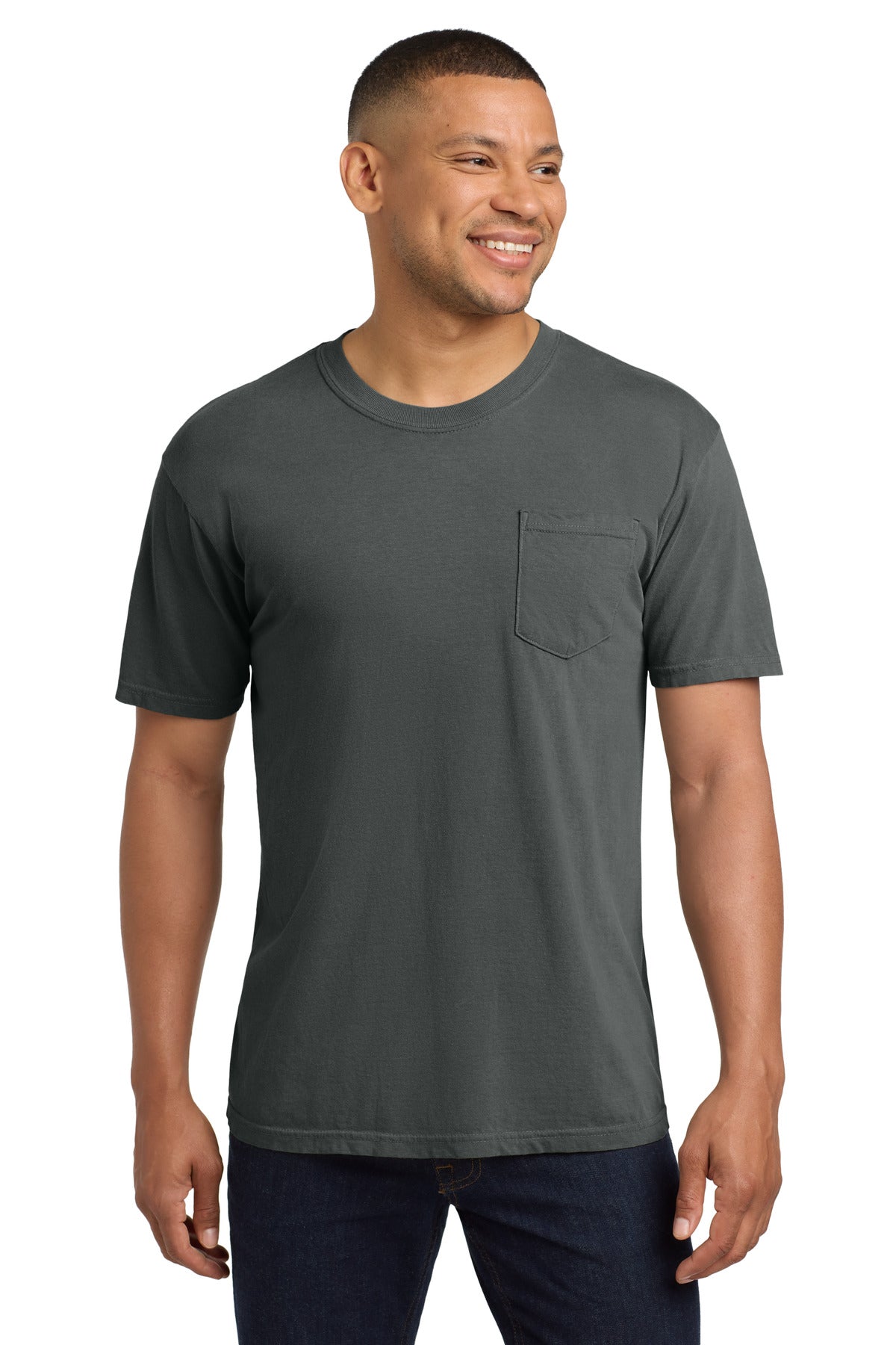 COMFORT COLORS Heavyweight Ring Spun Pocket Tee. 6030 - Pepper - front