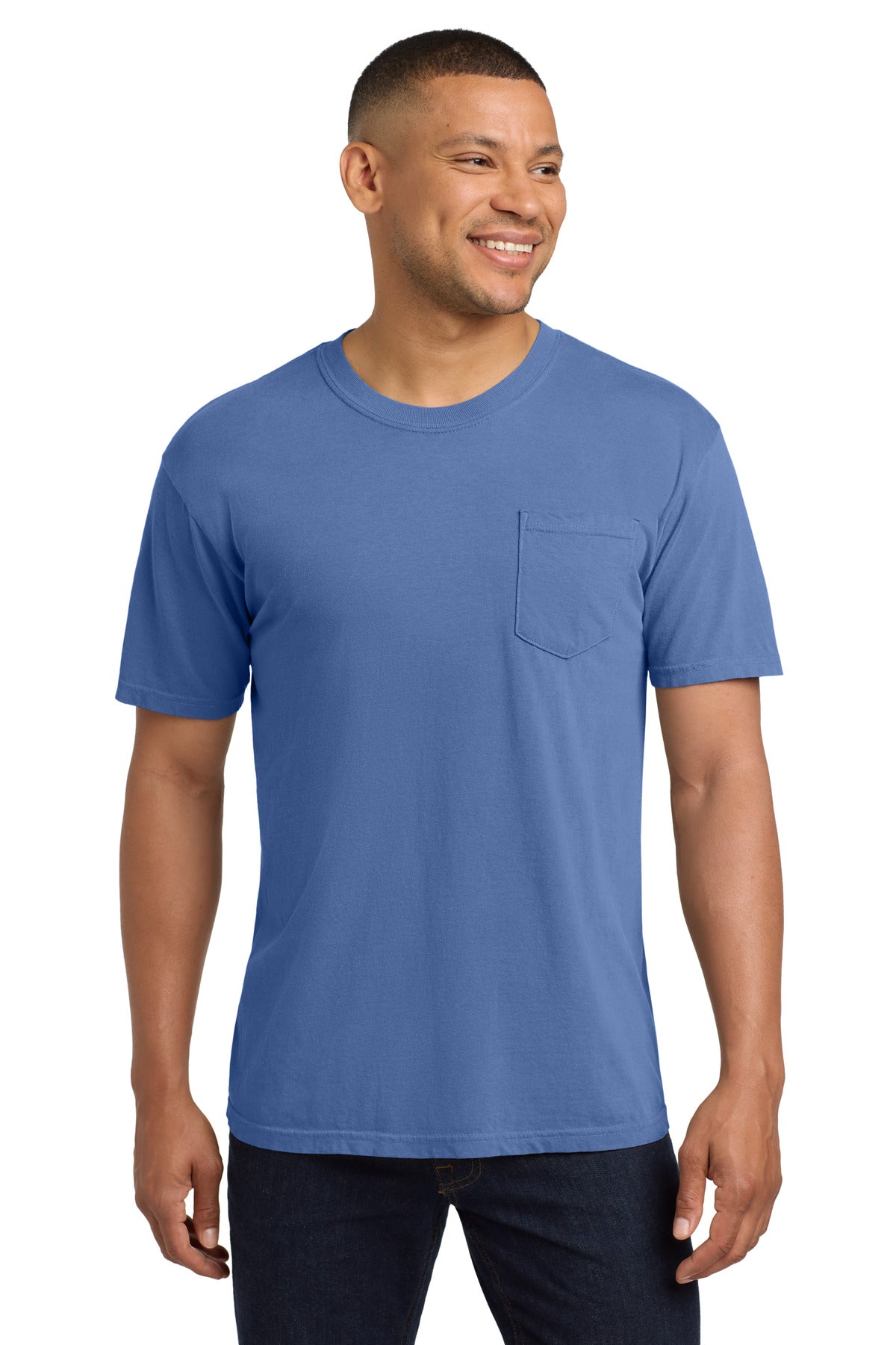 COMFORT COLORS Heavyweight Ring Spun Pocket Tee. 6030 - Periwinkle - front
