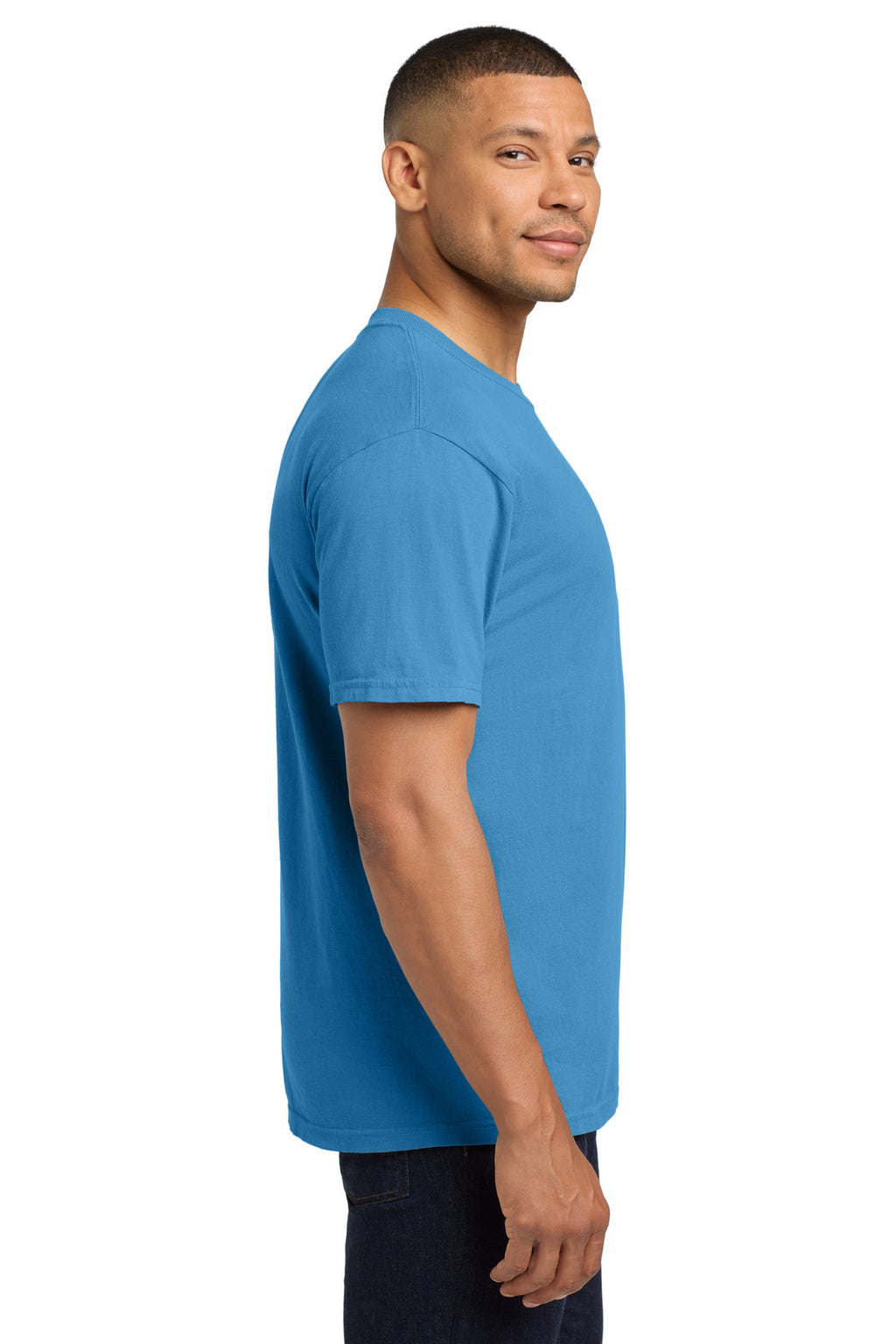 COMFORT COLORS Heavyweight Ring Spun Pocket Tee. 6030 - Royal Caribe - side