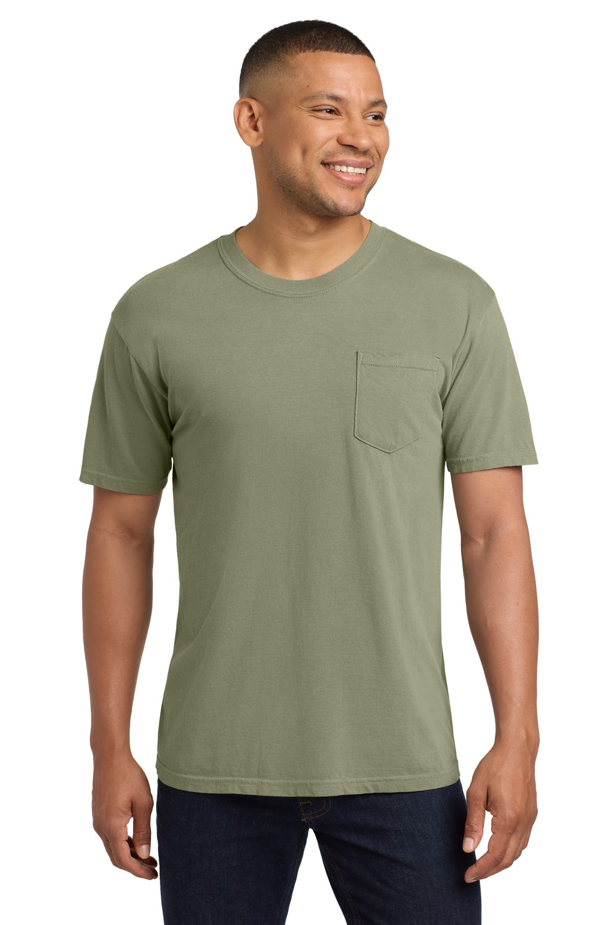 COMFORT COLORS Heavyweight Ring Spun Pocket Tee. 6030 - Sandstone - front