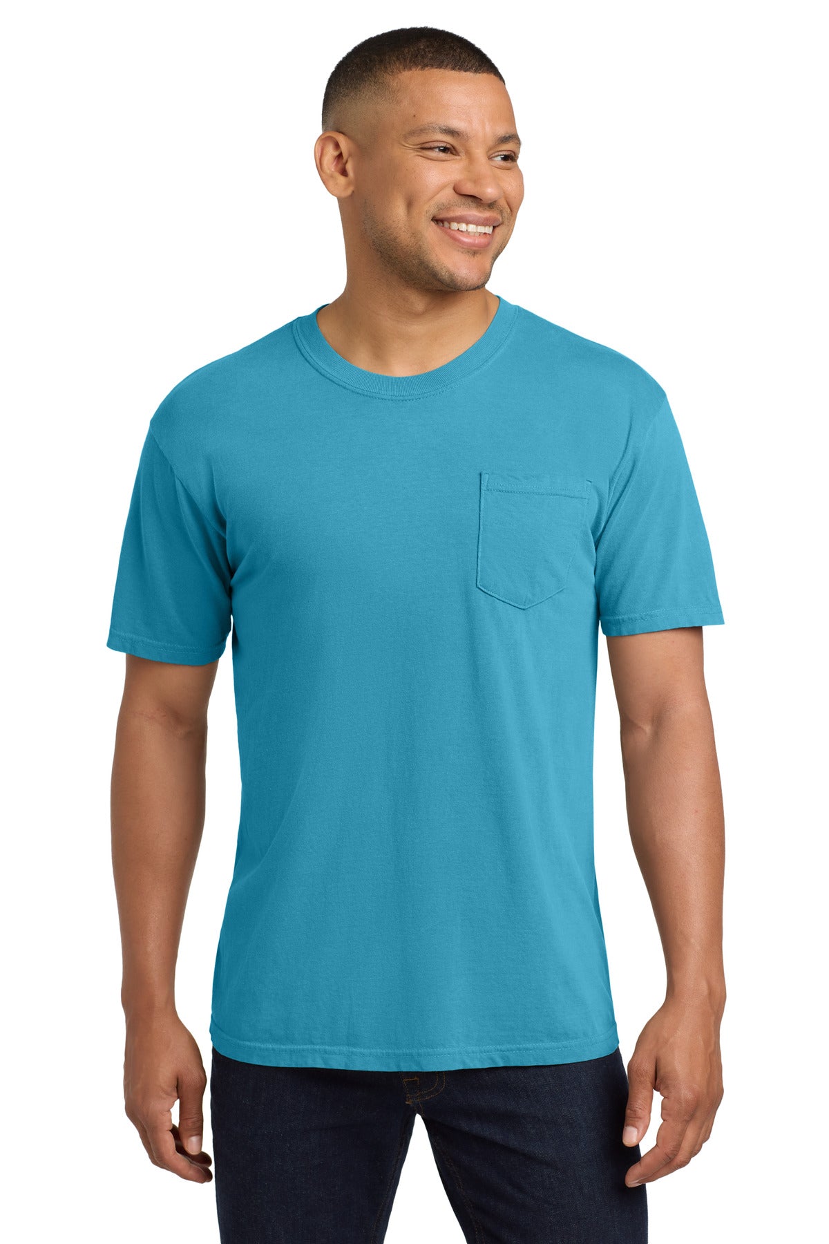 COMFORT COLORS Heavyweight Ring Spun Pocket Tee. 6030 - Sapphire - front
