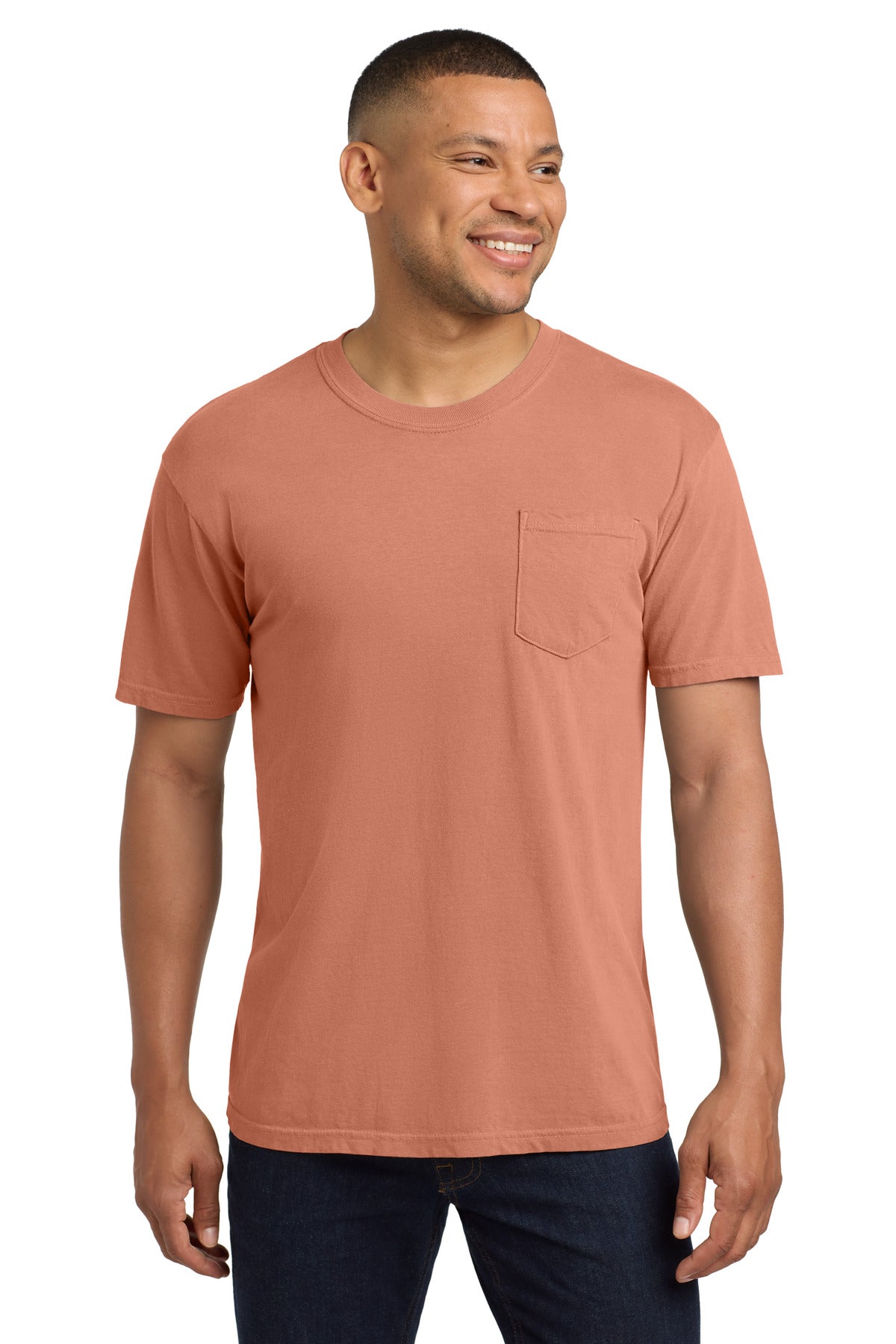 COMFORT COLORS Heavyweight Ring Spun Pocket Tee. 6030 - Terracotta - front