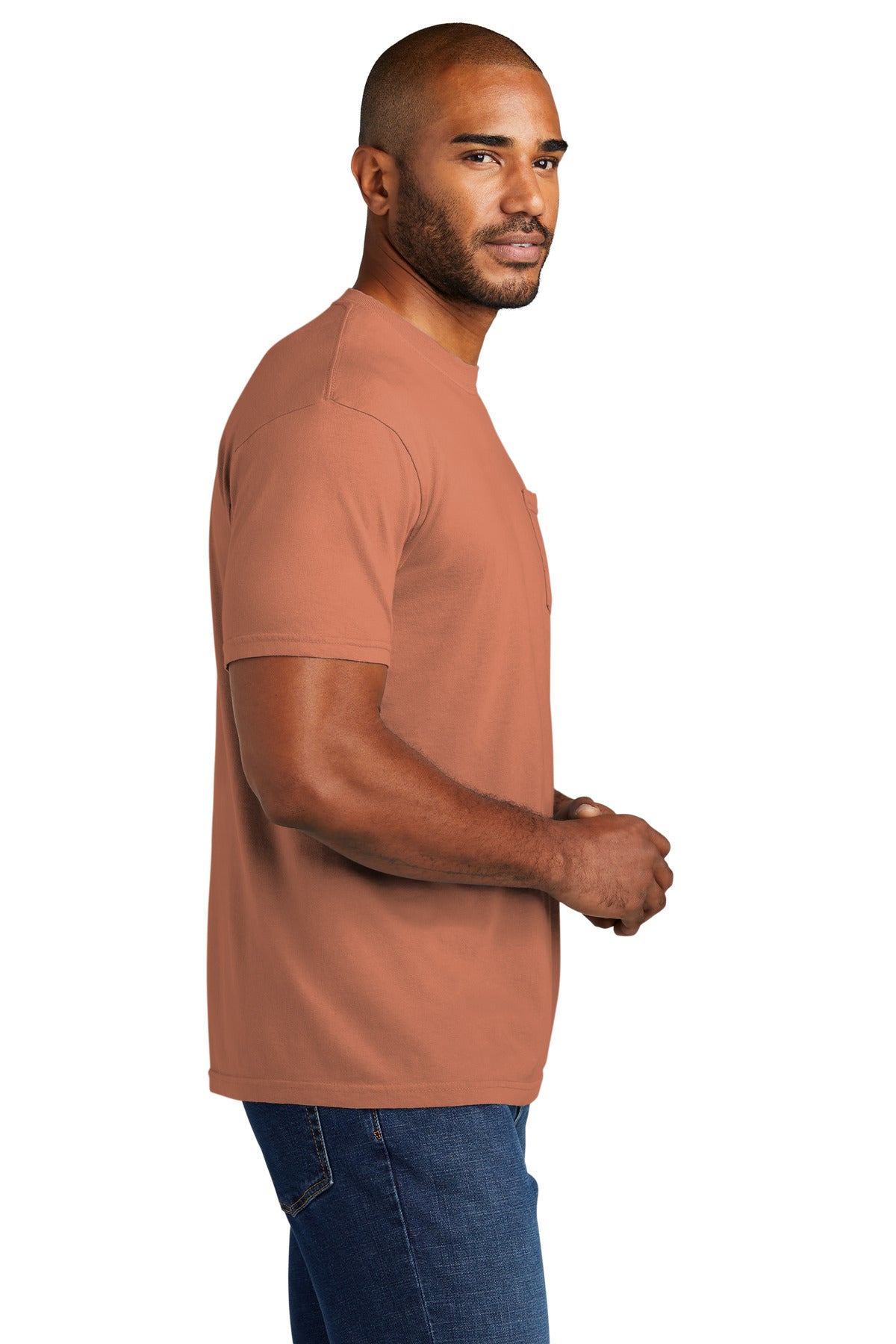 COMFORT COLORS Heavyweight Ring Spun Pocket Tee. 6030 - Terracotta - side