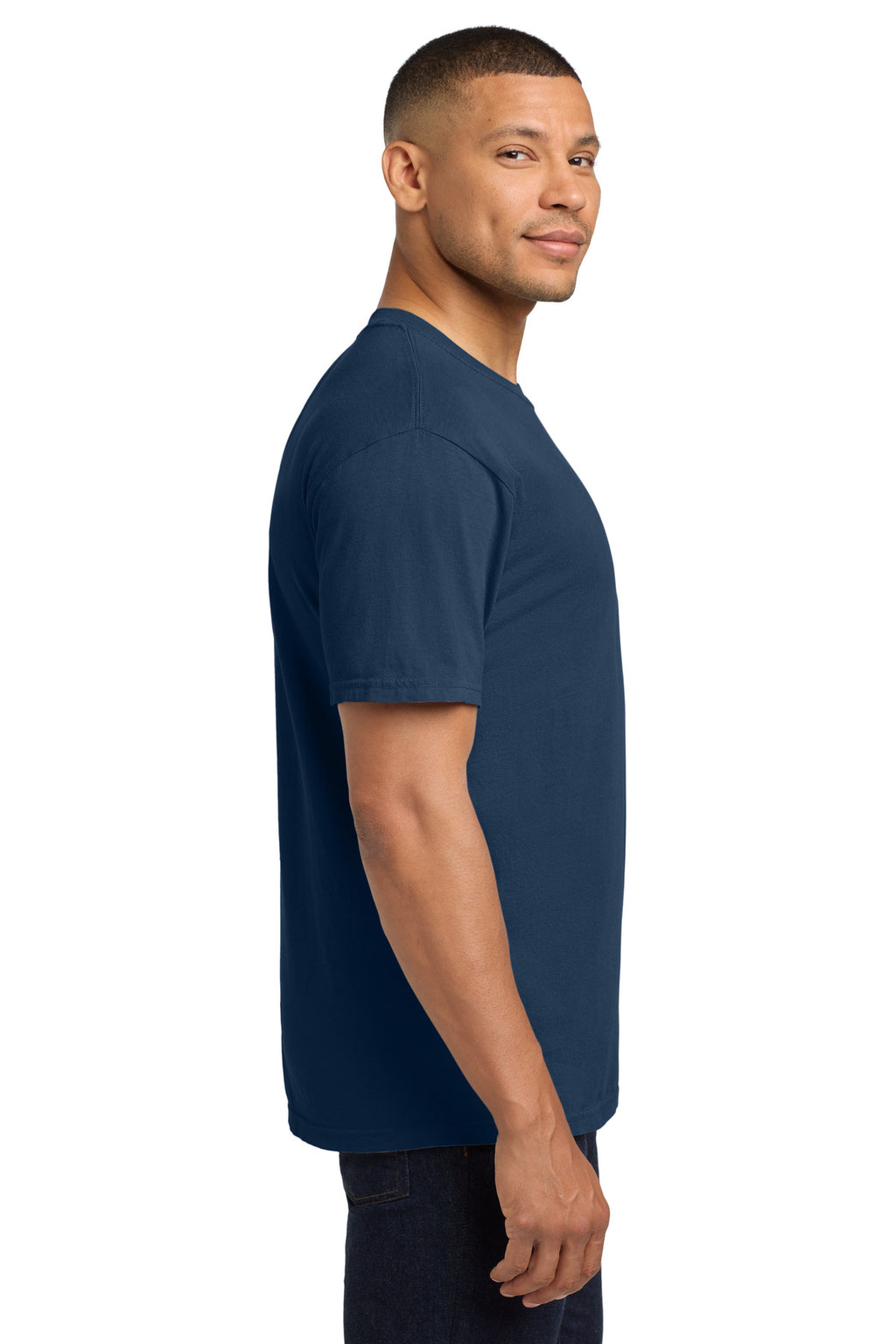 COMFORT COLORS Heavyweight Ring Spun Pocket Tee. 6030 - True Navy - side