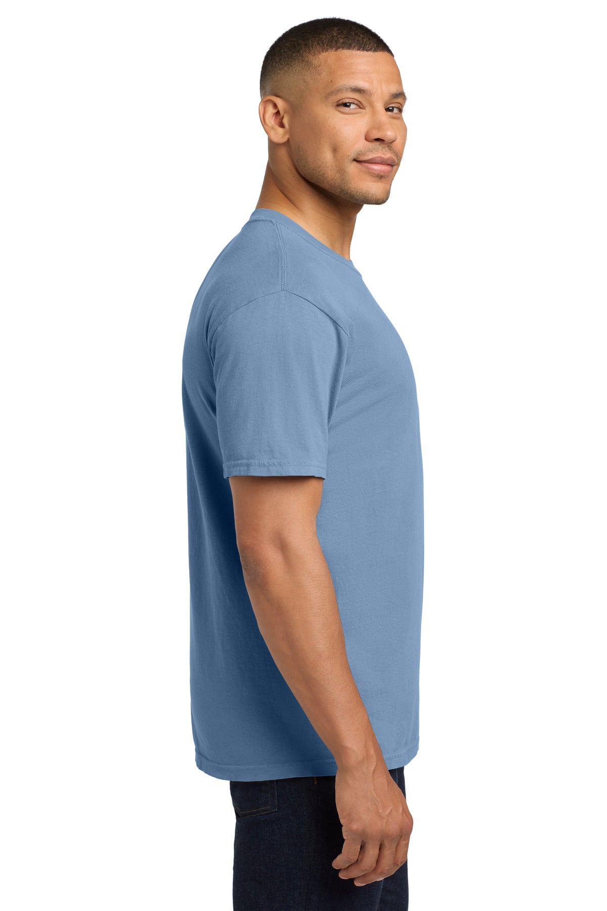COMFORT COLORS Heavyweight Ring Spun Pocket Tee. 6030 - Washed Denim - side